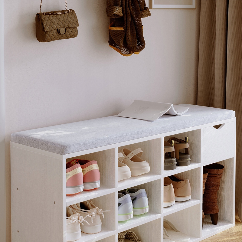 SZAFKA NA BUTY Z SIEDZISKIEM LOFT BIAŁA ŁAWKA PRZEDPOKÓJ NOWOCZESNA 100CM Wysokość mebla 48 cm