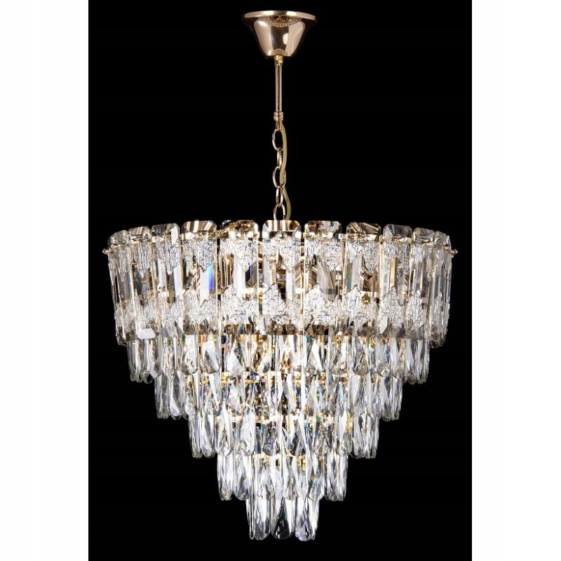 Palácový křišťálový stropní svítidlo řady krystalů dortový zlatý 60 cm glamour