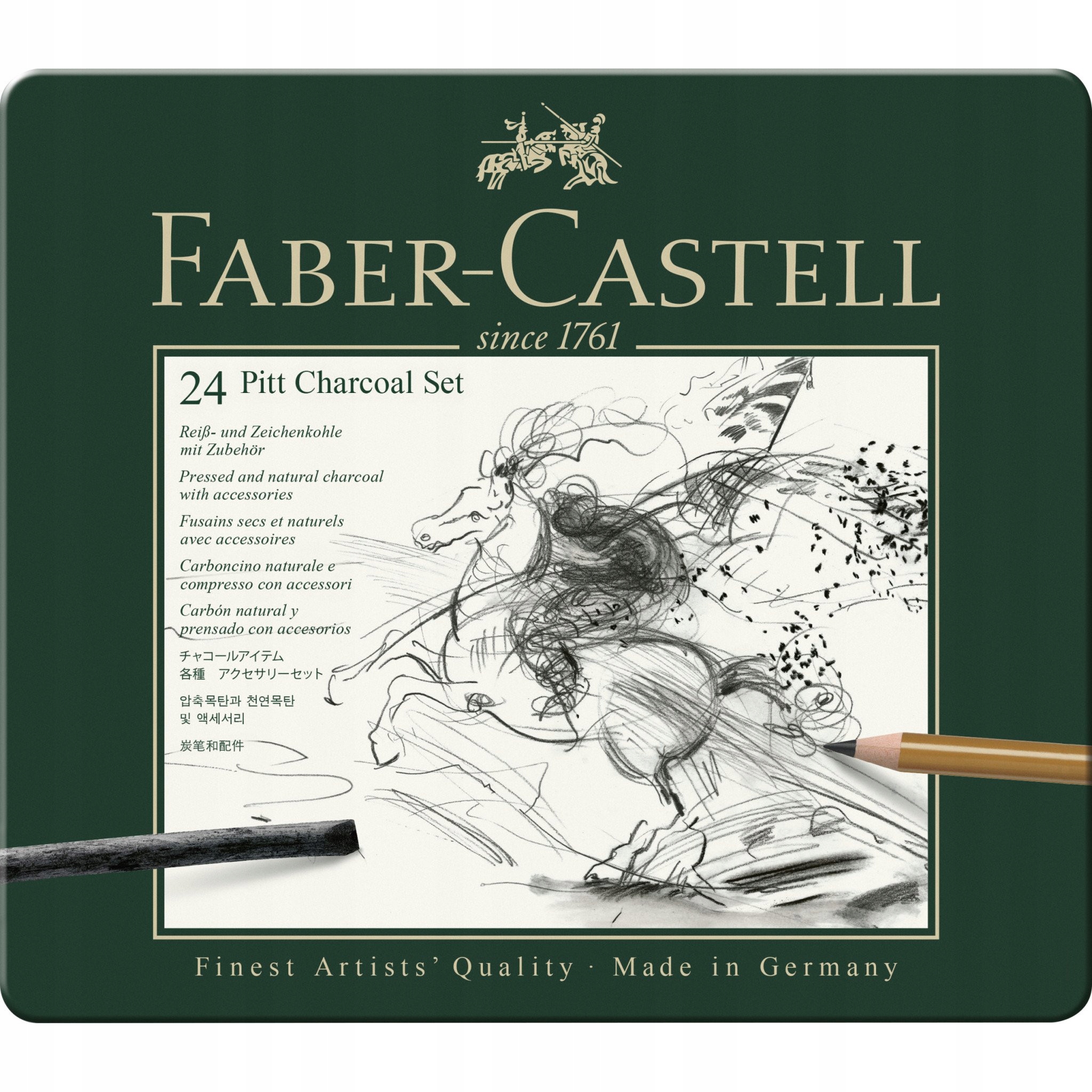 Sada kreslicích uhlíků Pitt Faber-Castell 24 ks