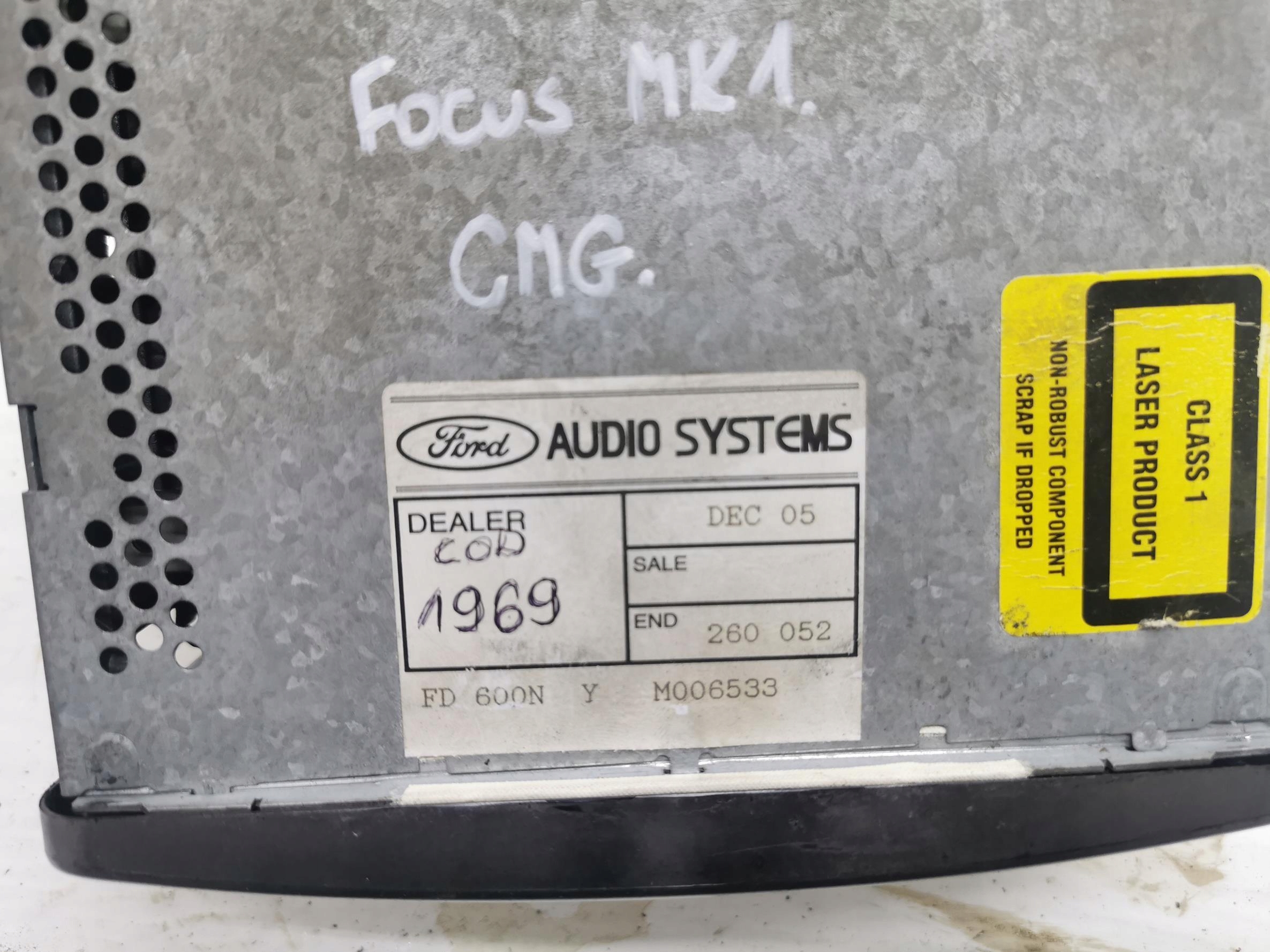 RADIO CD MP3 FORD FOCUS MK1 98AP-18C815-CB + KOD