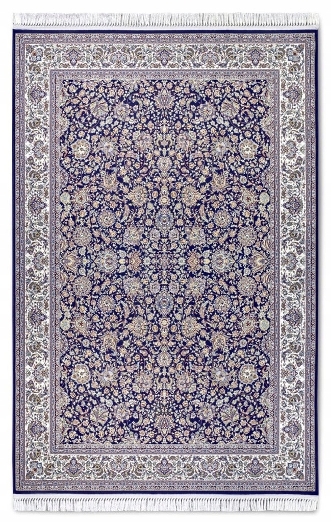 Tradičný koberec do obývačky 155 x 235 cm, klasický tmavomodrý, mäkký vlas