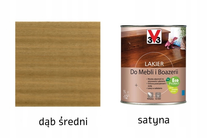 

Lakier mebli i boazerii V33 dąb średni satyna 1 l