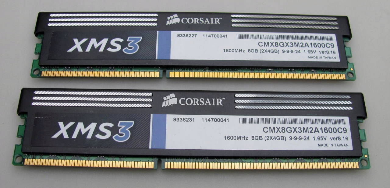 CORSAIR XMS3 8Gb DUAL CHANNEL DDR3 1600Mhz