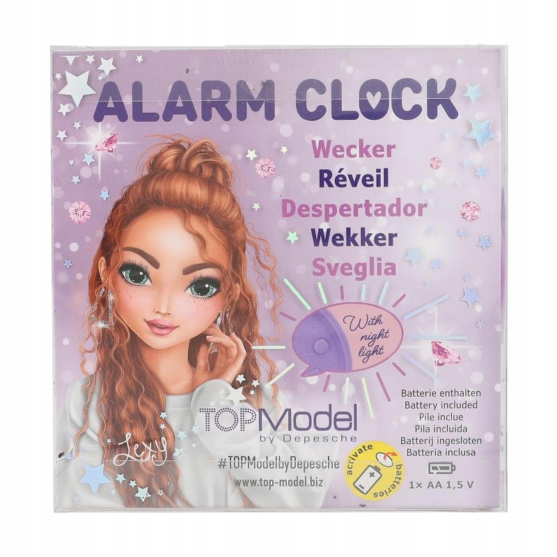 Zegar Budzik TOP MODEL GLITTER QUEEN Fioletowy EAN (GTIN) 4010070660024