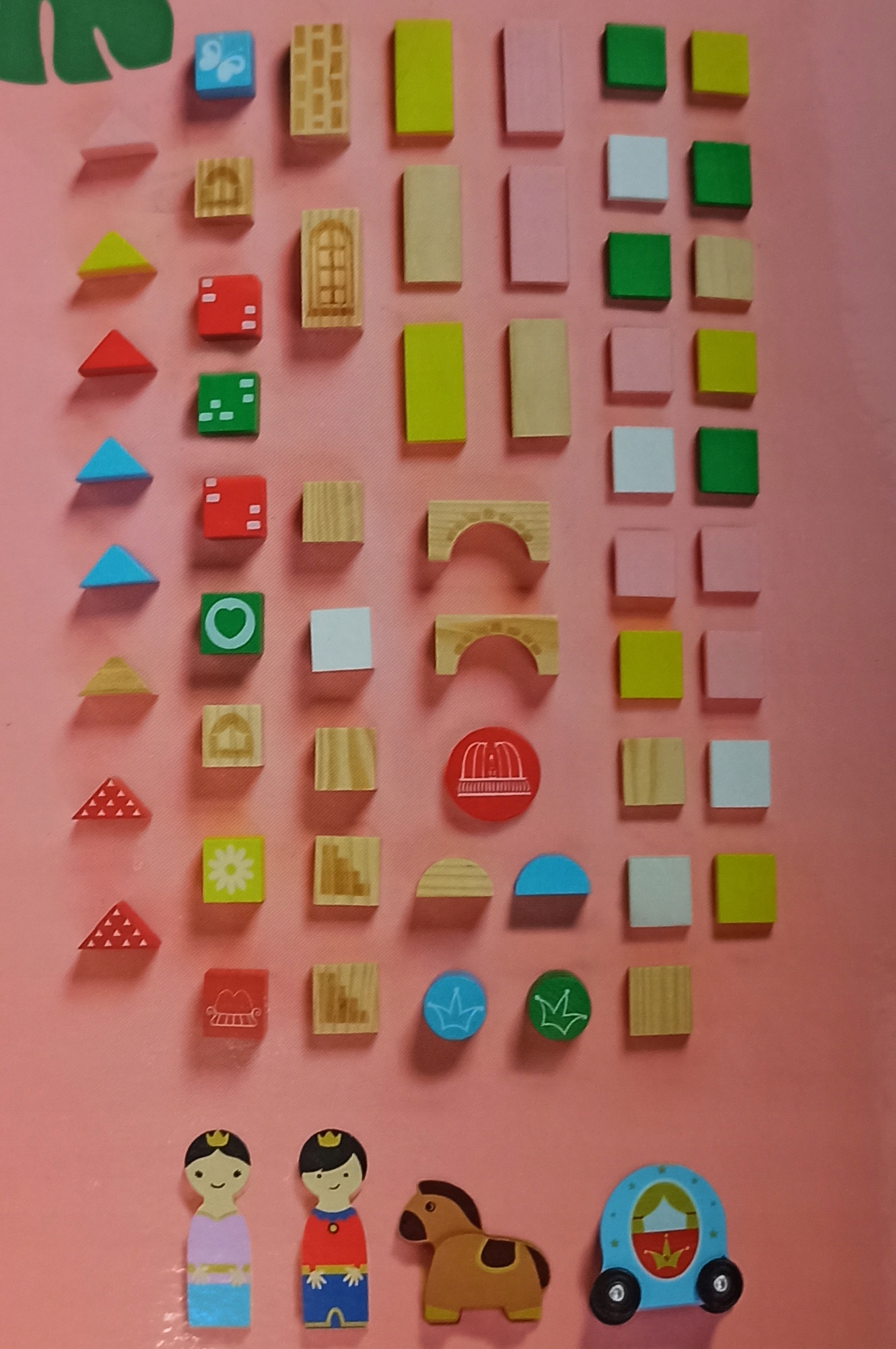 Klocki drewniane Elefun Zamek wiaderko 60 element Marka Elefun