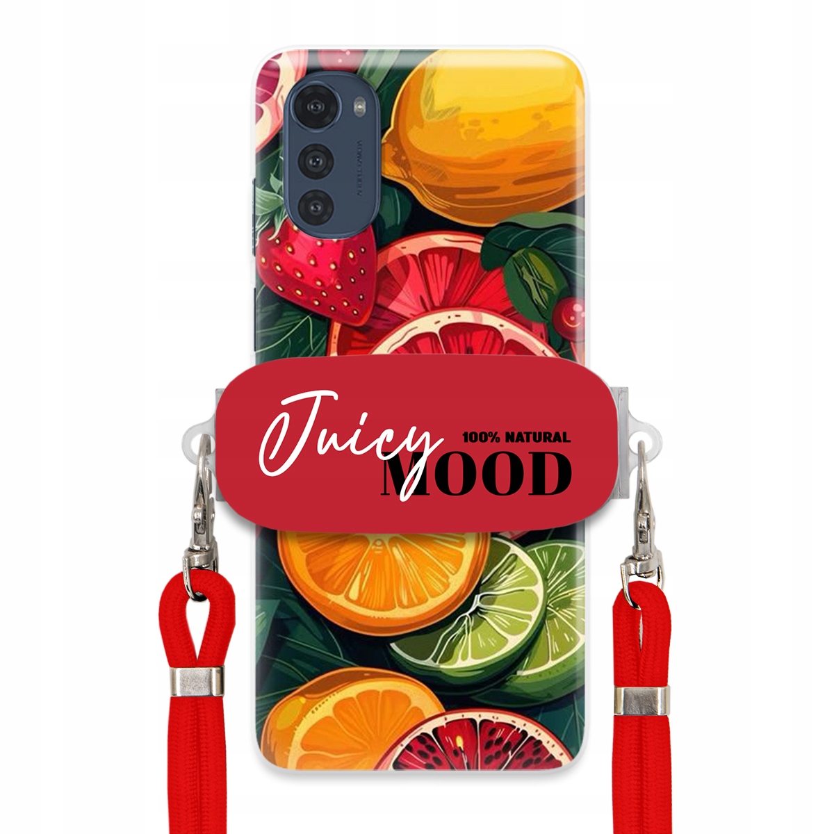 Puzdro pre Motorola E32s Červené Crossbody vodítko Módny držiak Juice Mood