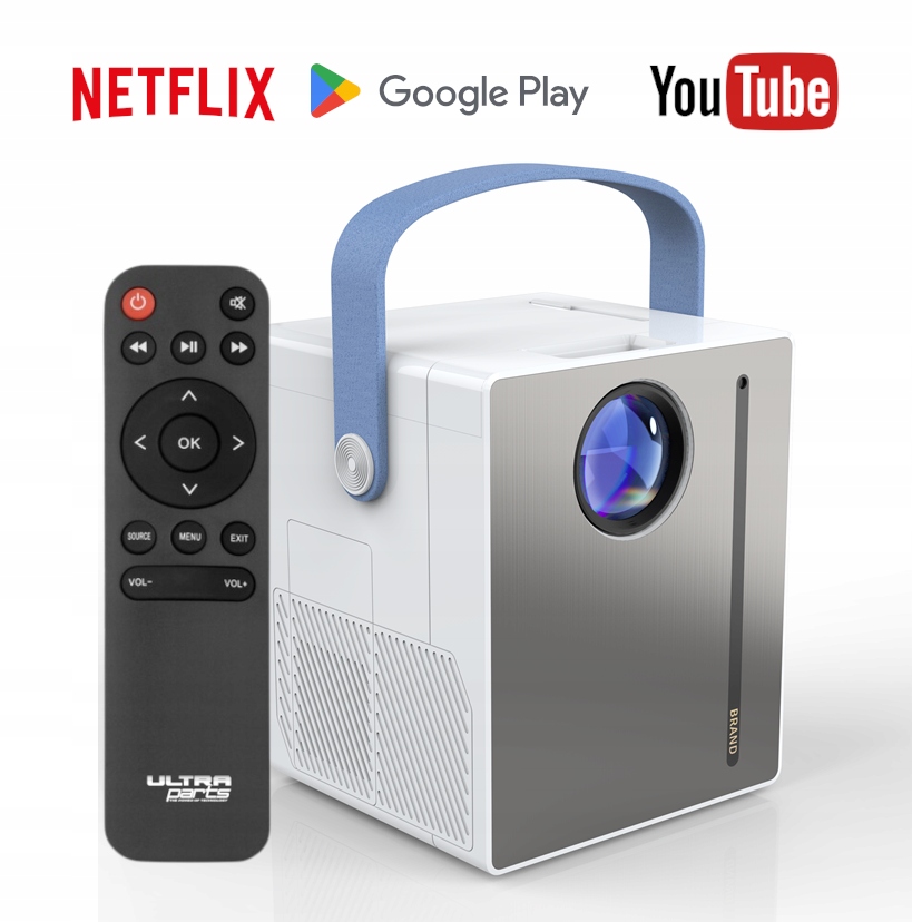 Přenosný Projektor 4K 2v1 Android Box Smart Tv Wi-Fi reproduktor Jbl dálkové ovládání