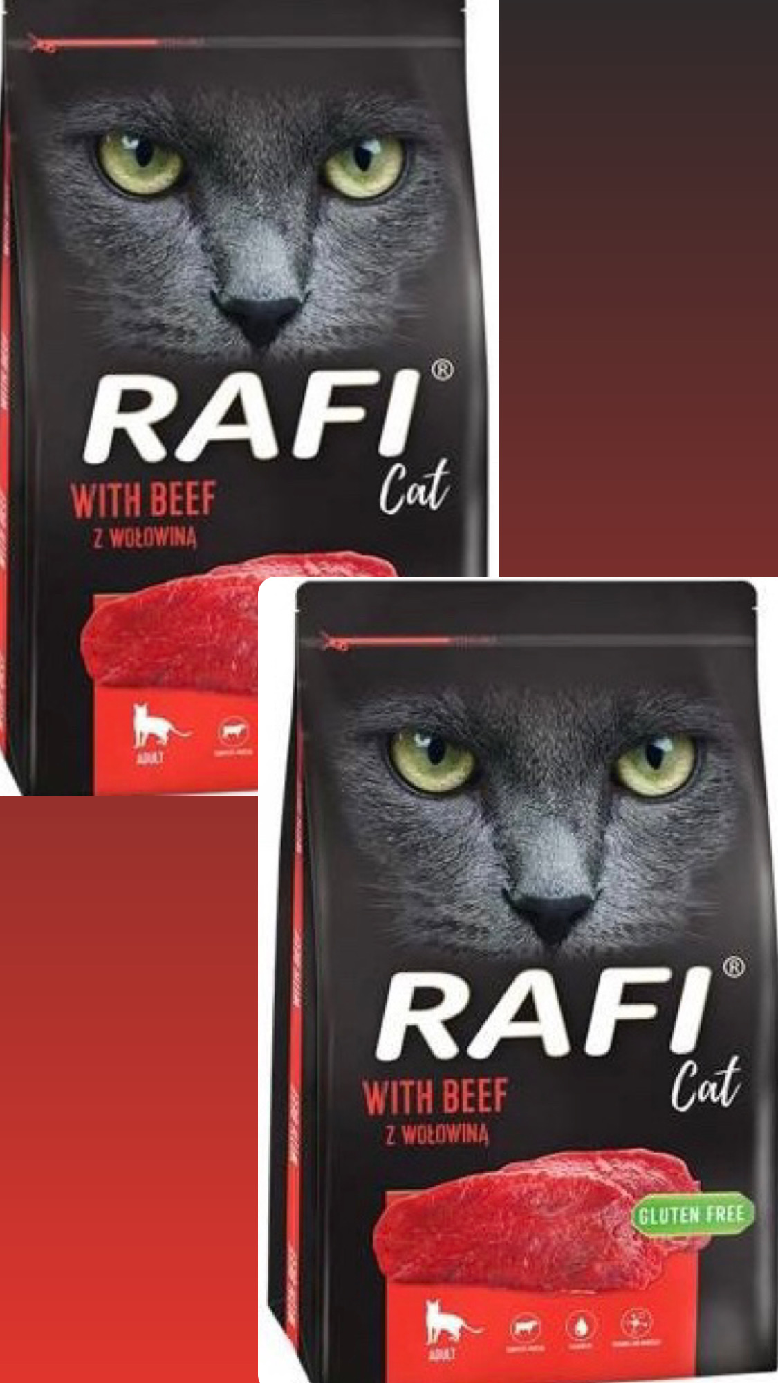 Levně Suché Krmivo Pro Kočky S Hovězím Masem 7 Kg Rafi X 2 Ks