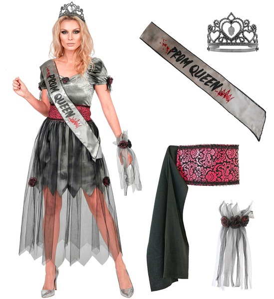 Kostým Zombie Královny Plesu Miss Prom Queen Halloween XL
