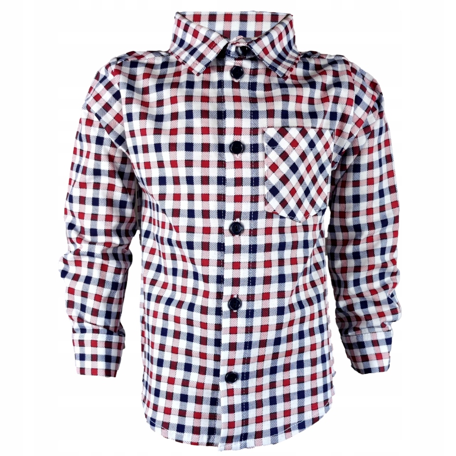 Koszula czerwona kratka 98