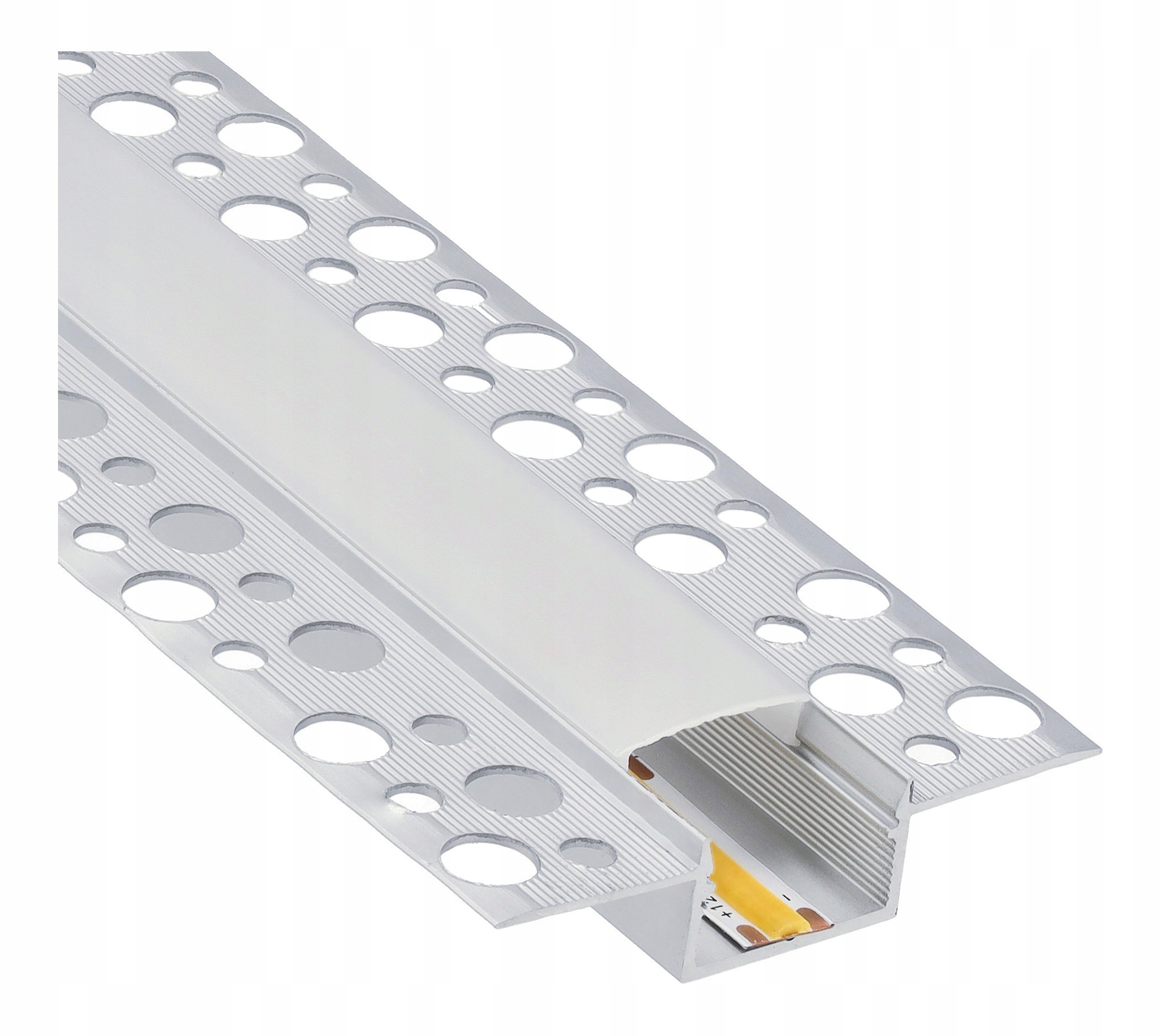 Profil LED Regips 1m Do Taśm LED Anodowany klosz mleczny zaślepki Zestaw