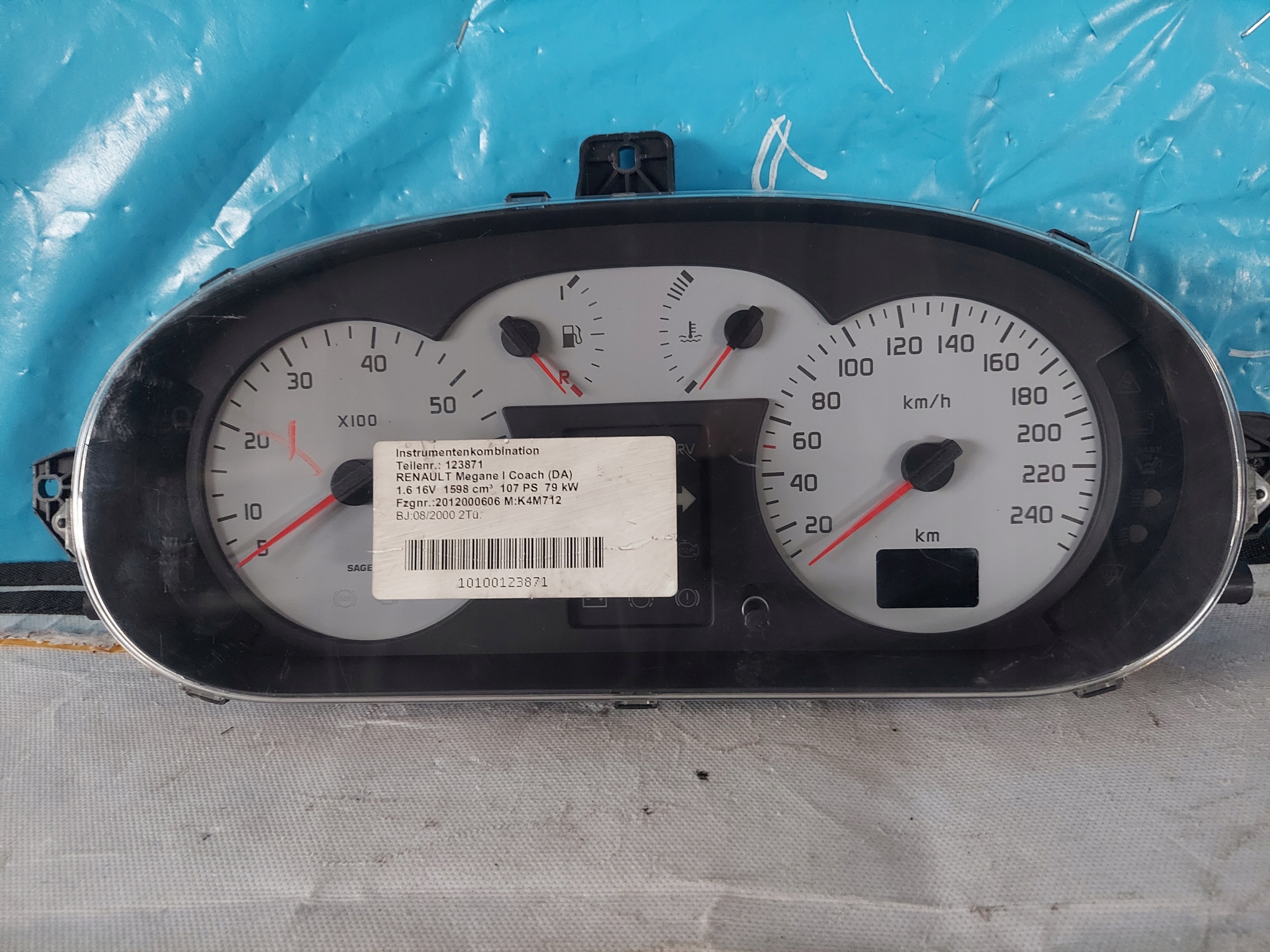 dials clock MEGANE and 1.6 16V LIFT P7700428718A