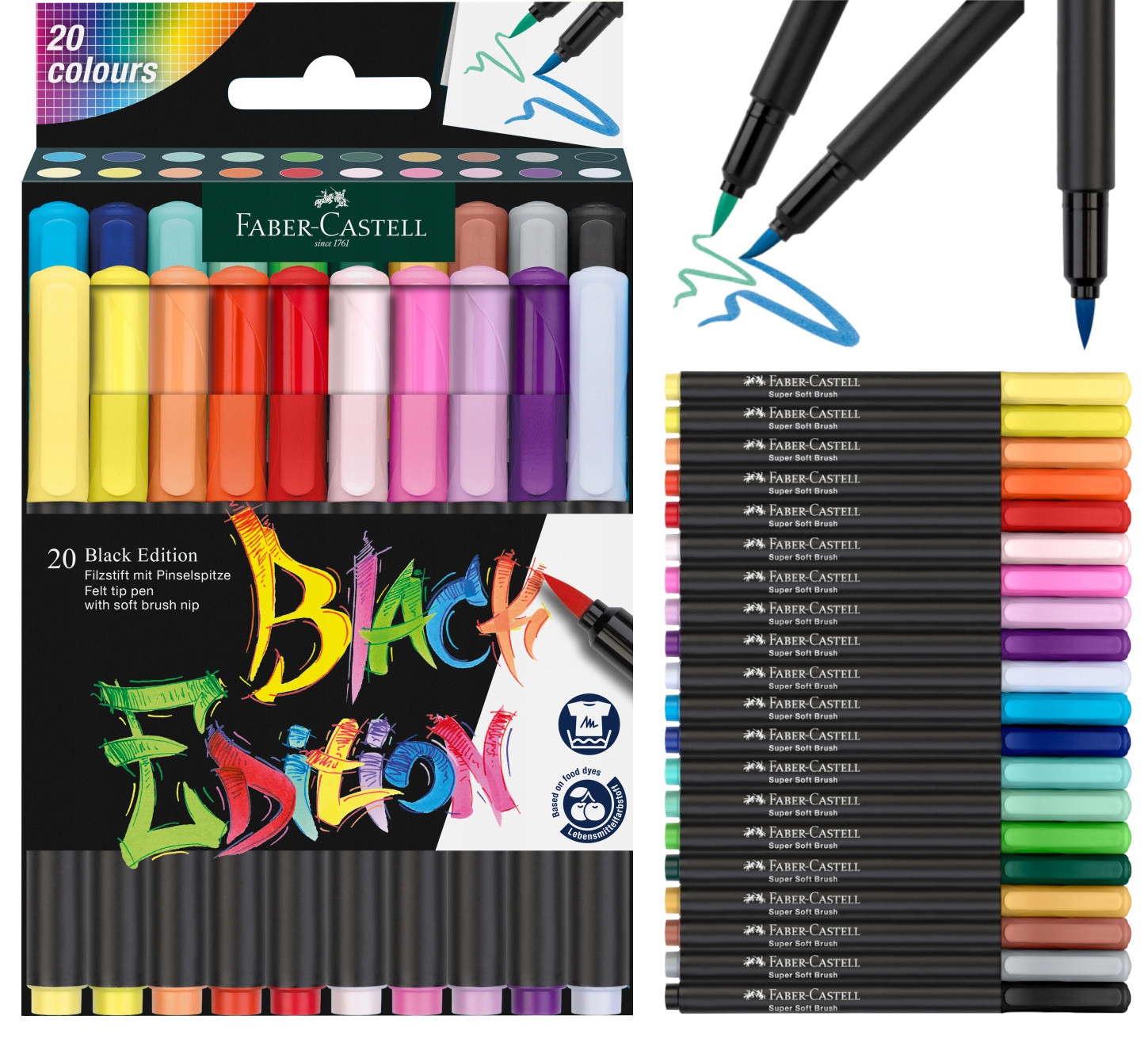 Pisaki Pędzelkowe Black Edition x20 Faber-Castell