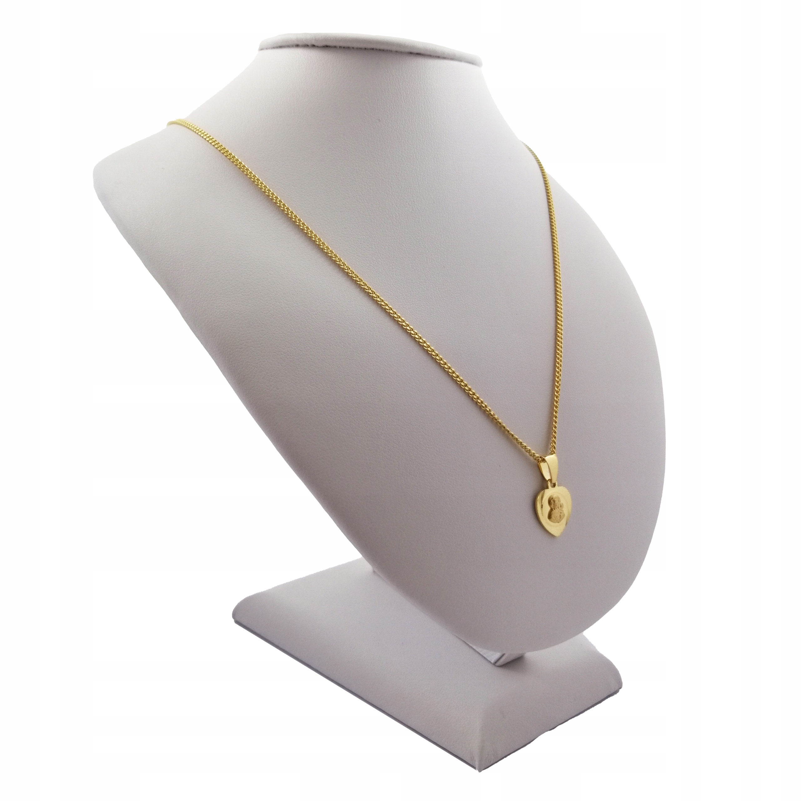 ZŁOTY ŁAŃCUSZEK+MEDALIK 925/585 PREZENT NA KOMUNIĘ CHRZEST + GRAWER GRATIS Długość całkowita 45 cm