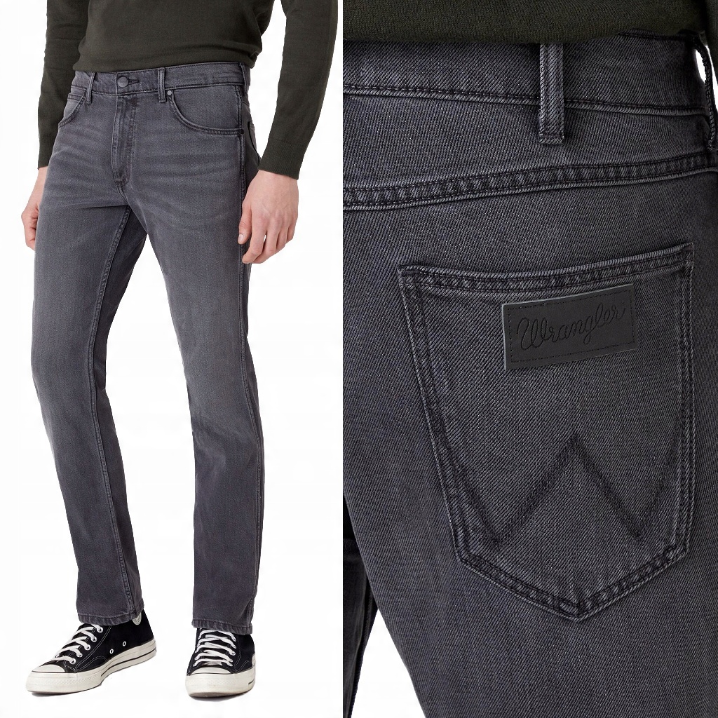 

Wrangler Greensboro Silver Szare Jeansy W38 L32