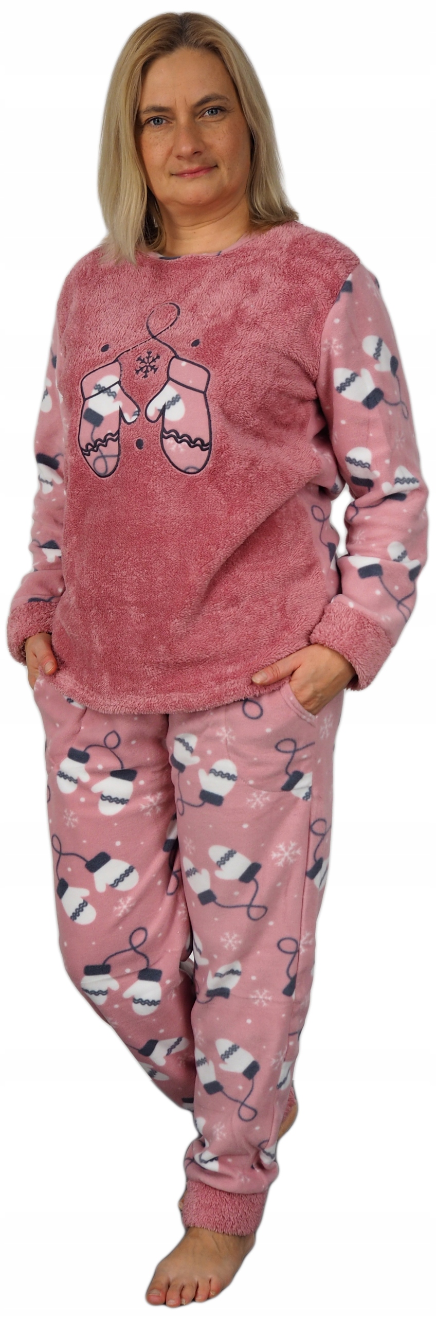 PIŻAMA DAMSKA 3XL (46) CIEPŁA fajna SOFT + polar 3XL Model RK Wrzos