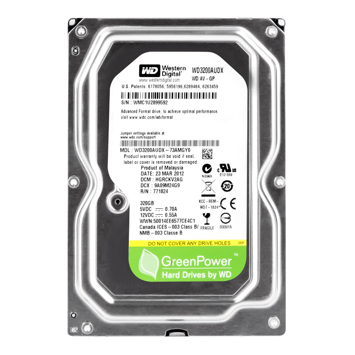 Wd Av-gp 320GB 5.4K 32MB Sata III 3.5' WD3200AUDX