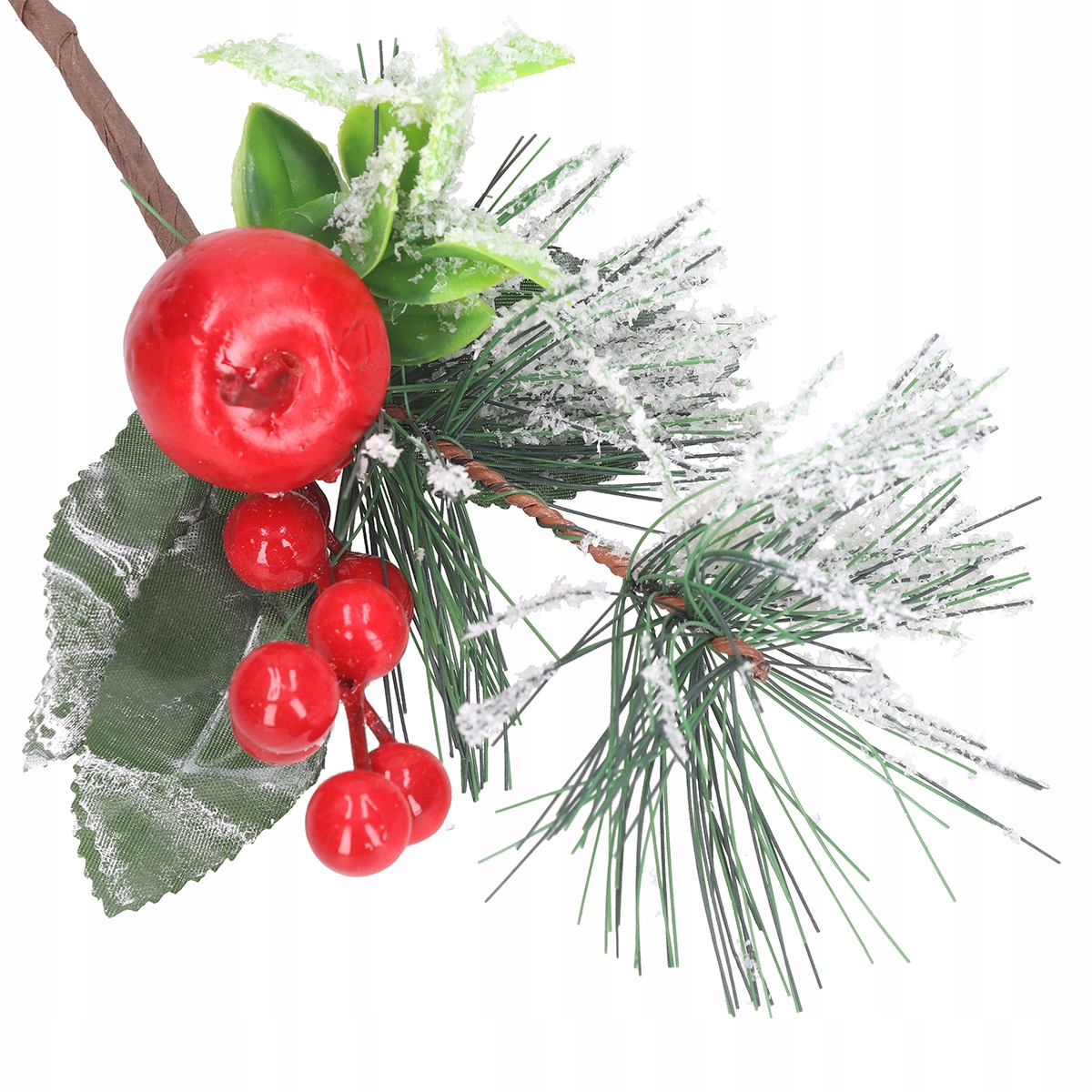 ŚWIĄTECZNA GAŁĄZKA GŁÓG JARZĘBINA ŚWIERK KWIATY DO STROIKÓW Wysokość maksymalna 22 cm