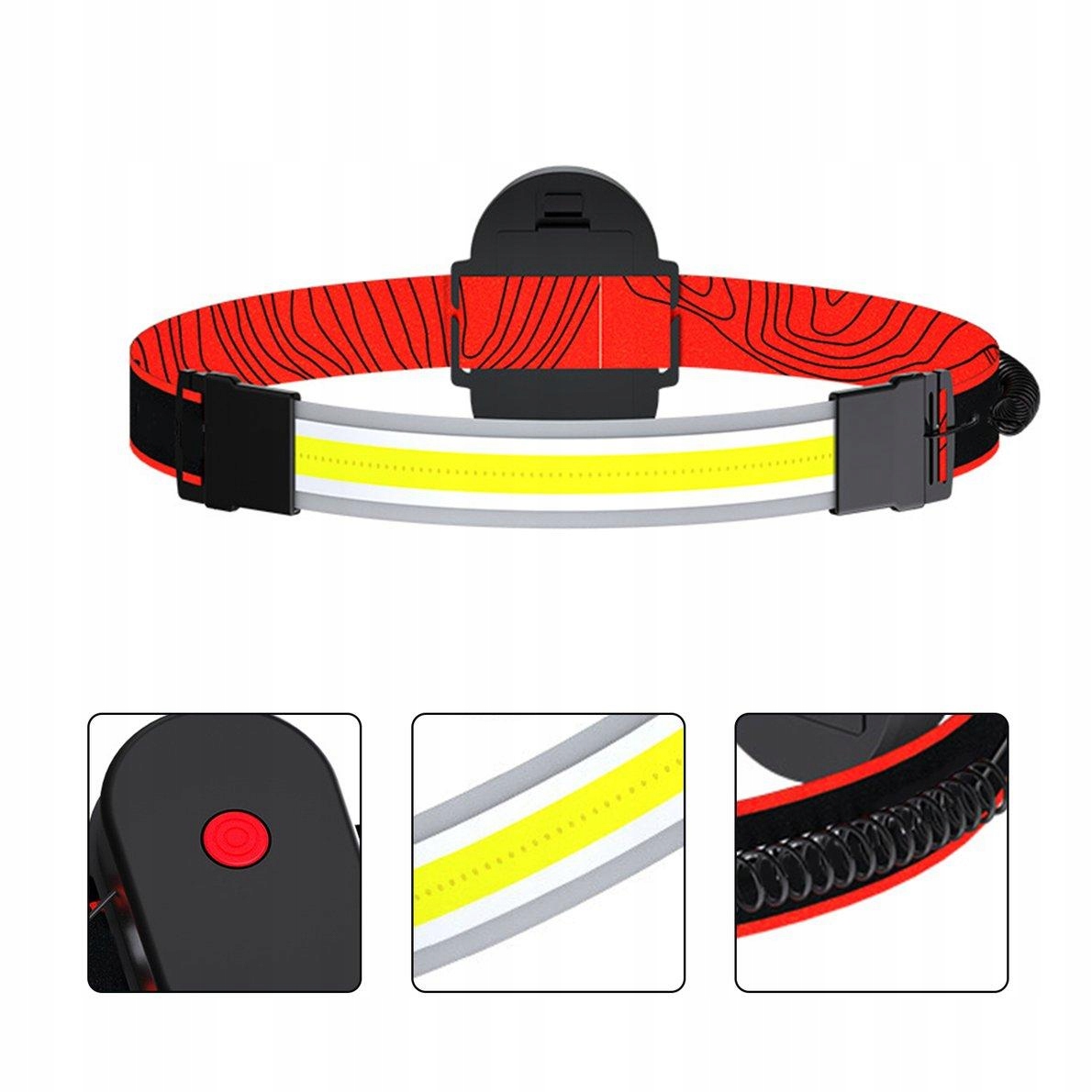 MOCNA LATARKA CZOŁOWA LED COB OPASKA