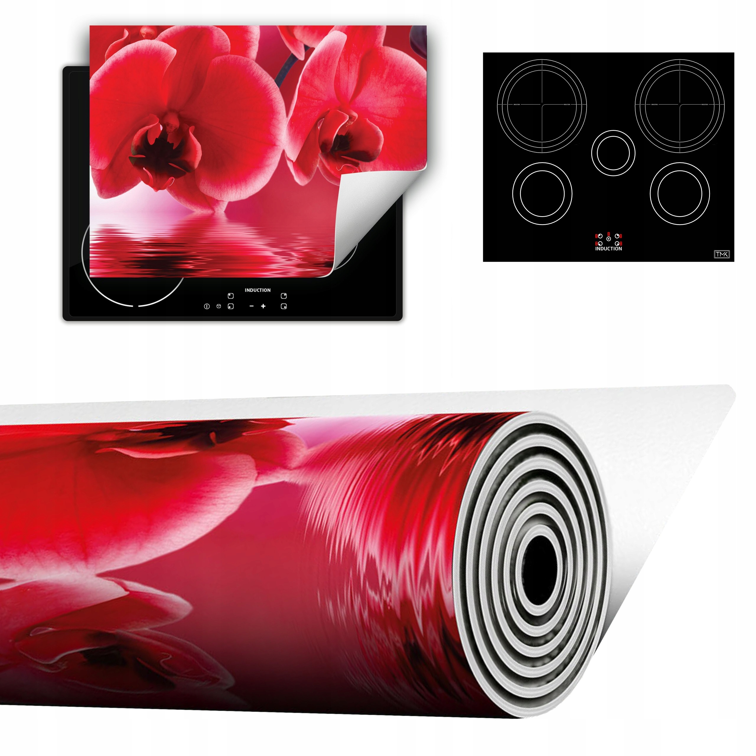 Vinylová Podložka Do Kuchyně Více Místa 70x52 červená orchidej