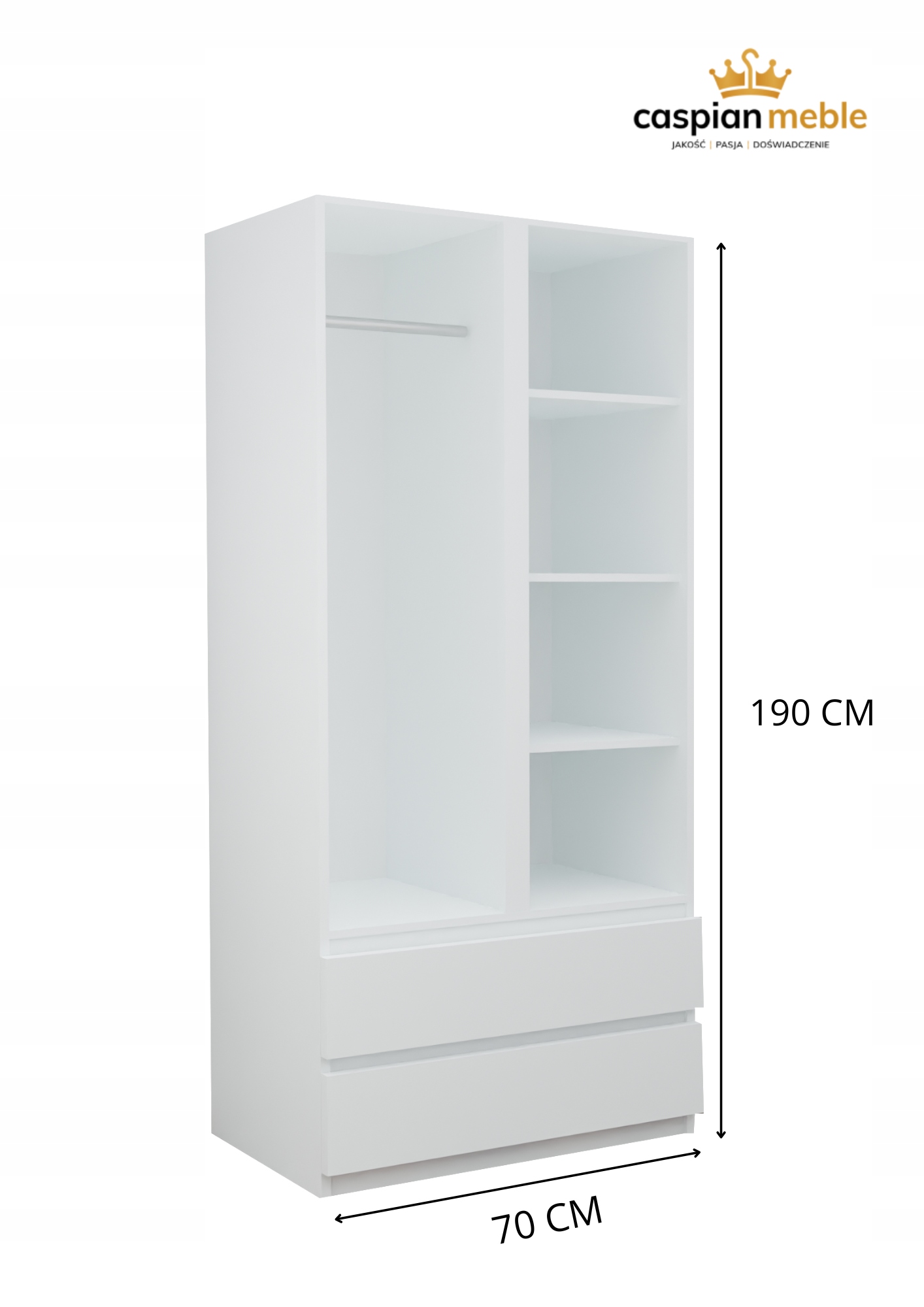 SZAFA CASPIAN 4 BIAŁA - SZAFA UCHYLNA DO SYPIALNI Marka Caspian