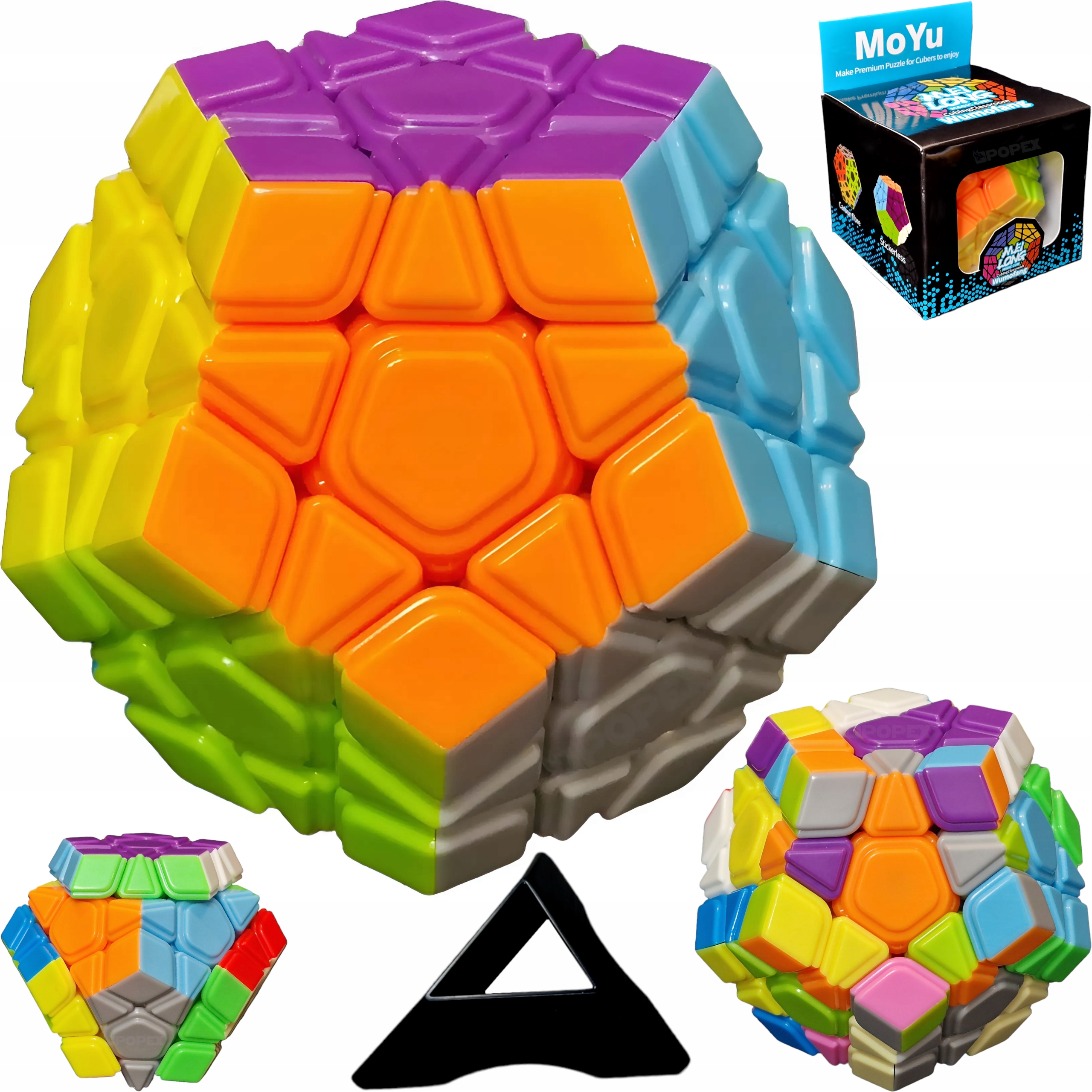 KOSTKA MOYU MEGAMINX 12-ŚCIAN 3x3 TRUDNA + PODSTAWKA PREZENT DZIEŃ DZIECKA