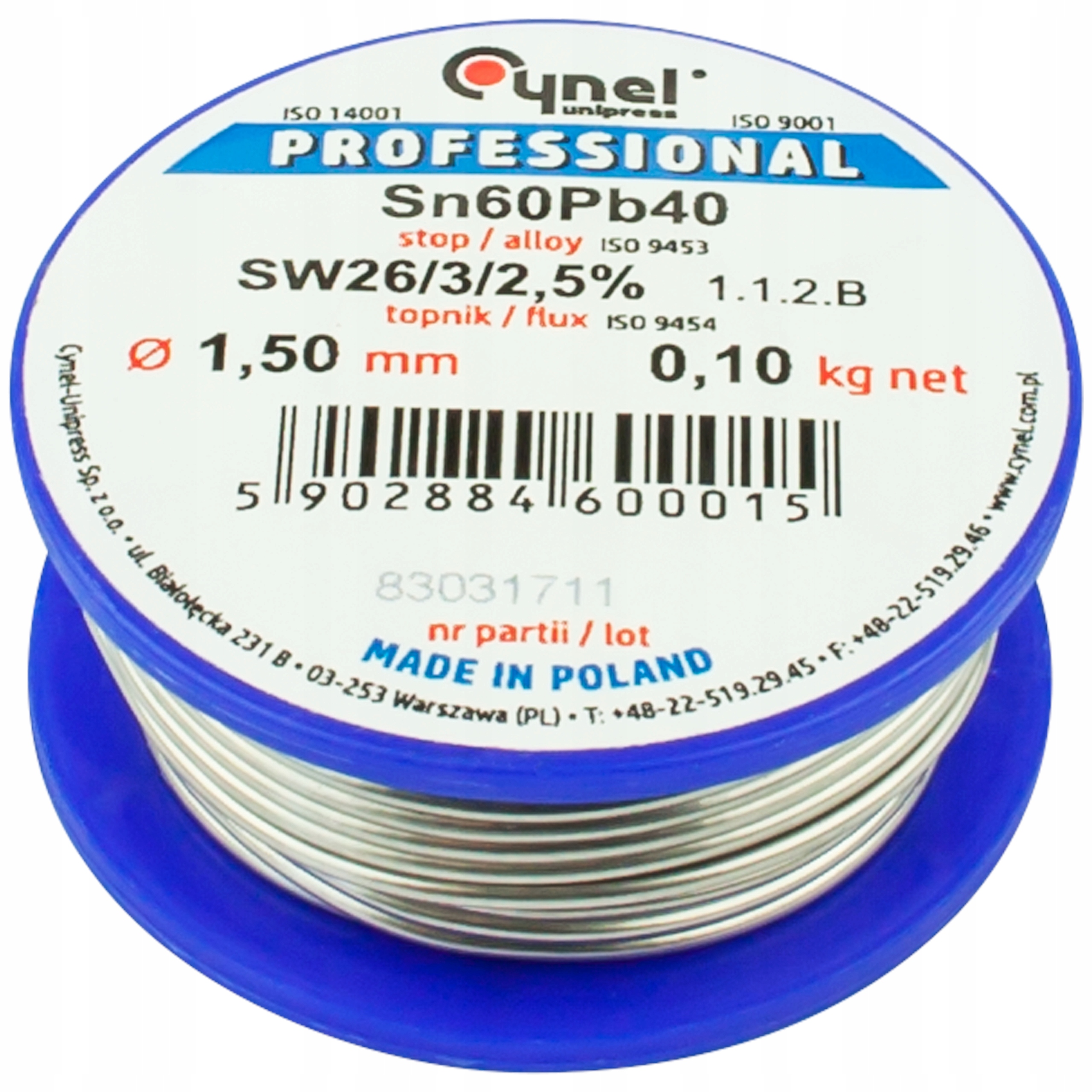 

Cyna Do Lutowania Z Topnikiem Spoiwo 100G 1,5MM