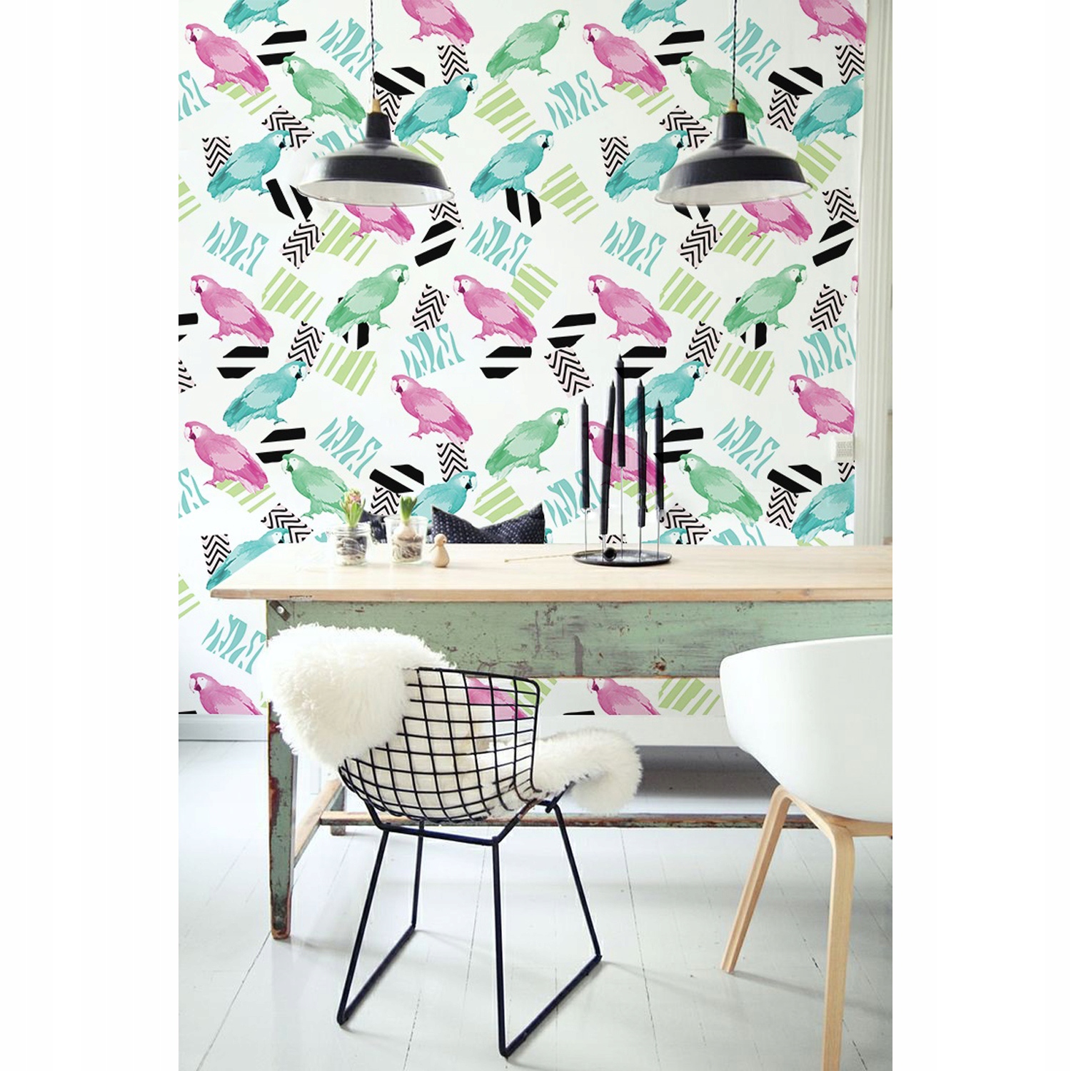 

Tapeta flizelina Kolorowe papugi 250x104 cm + klej