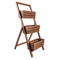 Tin Tours 3-poschodový drevený stojan na kvety 46x58x105cm hnedý