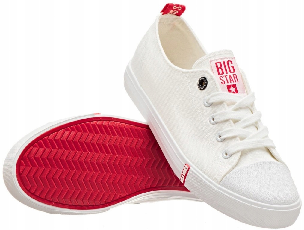 BUTY DAMSKIE BIG STAR TRAMPKI TENISÓWKI SPORTOWE Kolor biały