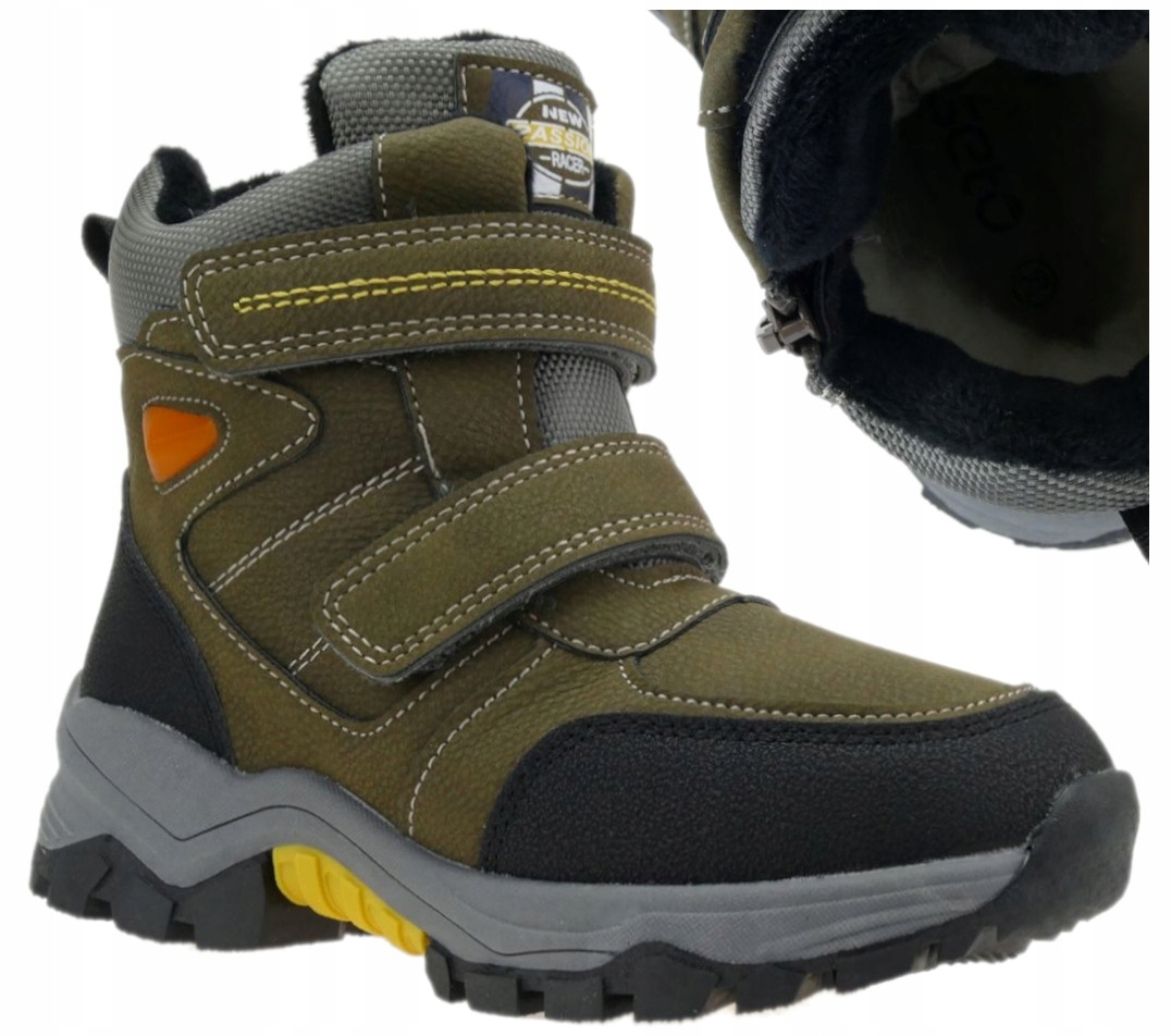 BUTY ZIMOWE CHŁOPIĘCE OCIEPLANE ŚNIEGOWCE RZEPY 27