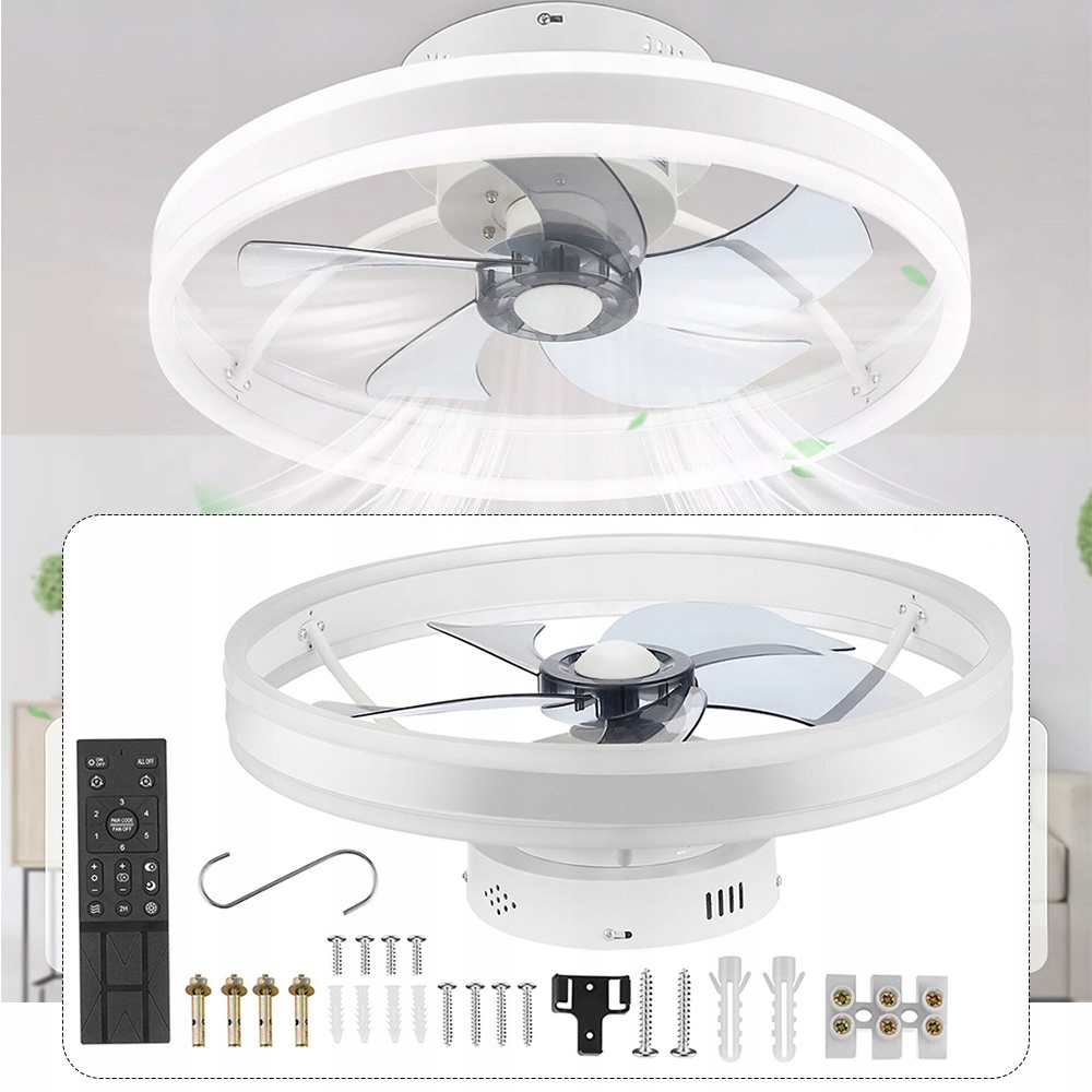 Závěsná Lampa Lustr Stropní Ventilátor Led Lampa 50 CM Dálkový Ovladač