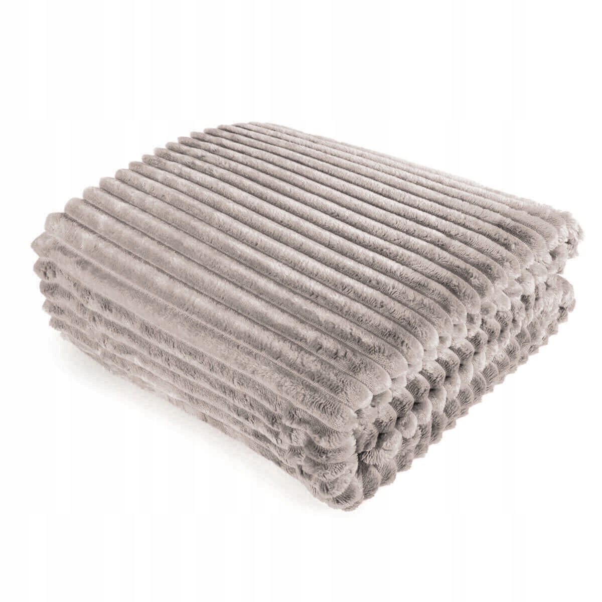 

Koc 200x220 Pled Narzuta W Prążki Beżowy
