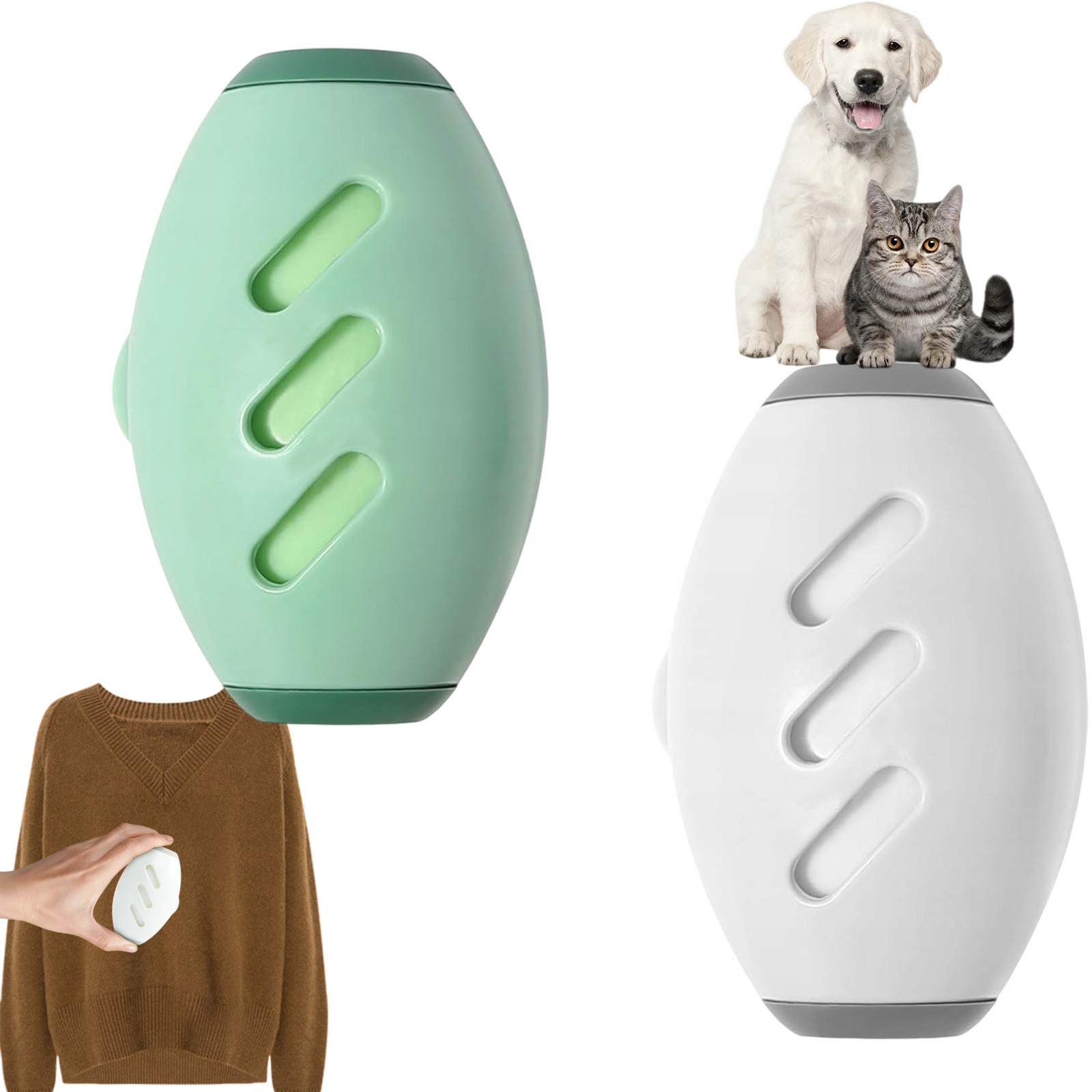 Levně Sada 2 Přenosných Válečků Na Odstraňování Zvířecích Chlupů, Lepící, Opakovaně Použitelné