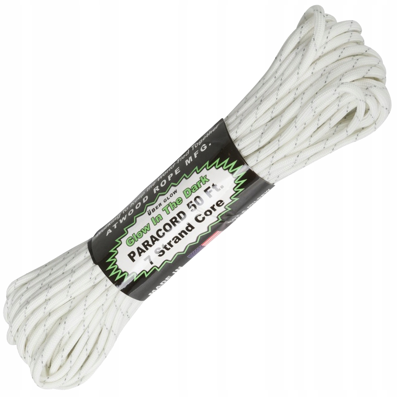 Survivalová Linka Paracord Uber Glow Reflective 15 m 50ft Atwood Bílá