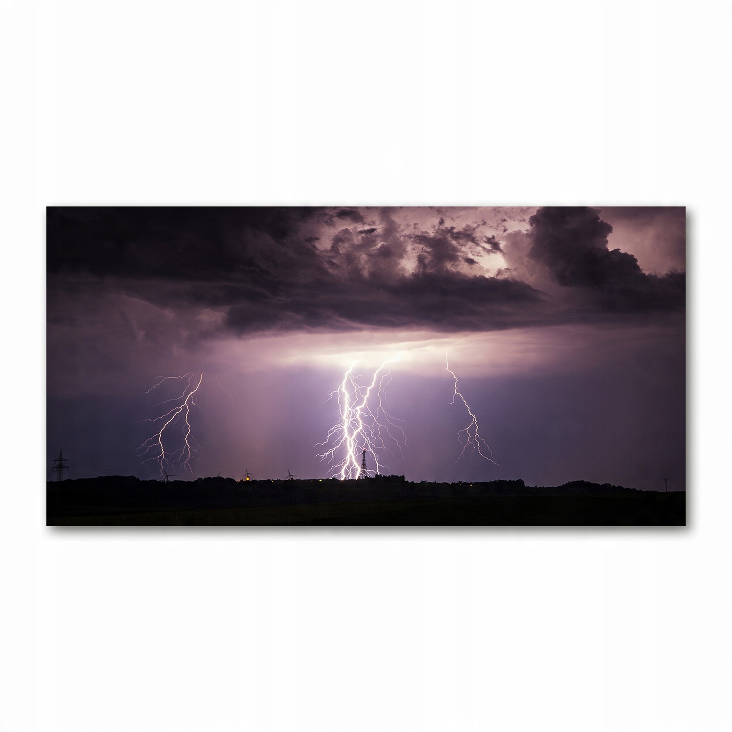 

Foto obraz szkło akryl Burza z piorunami 120X60 cm