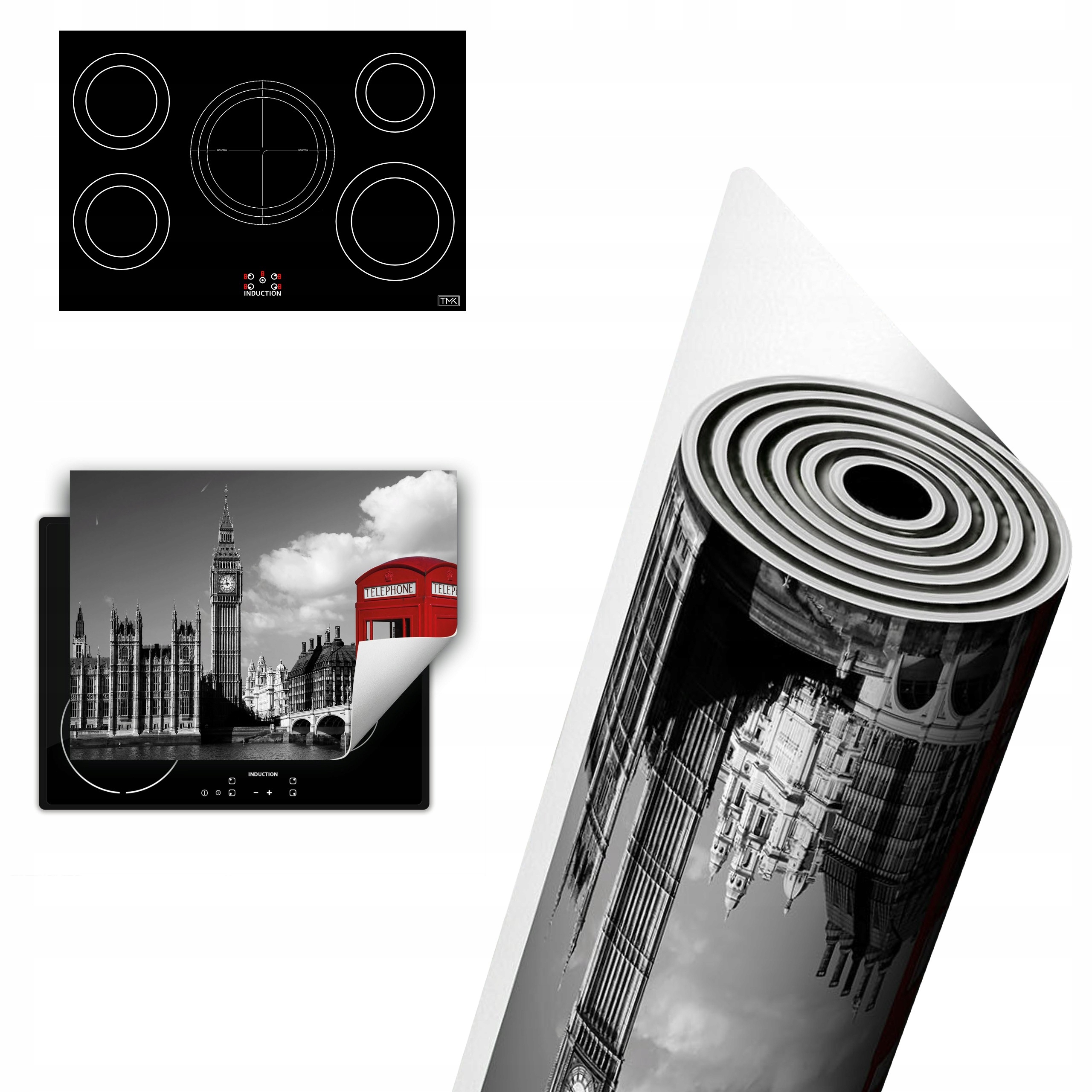 Vinylová Ochranná Deska Na Indukci 80x52 šedá Londýn