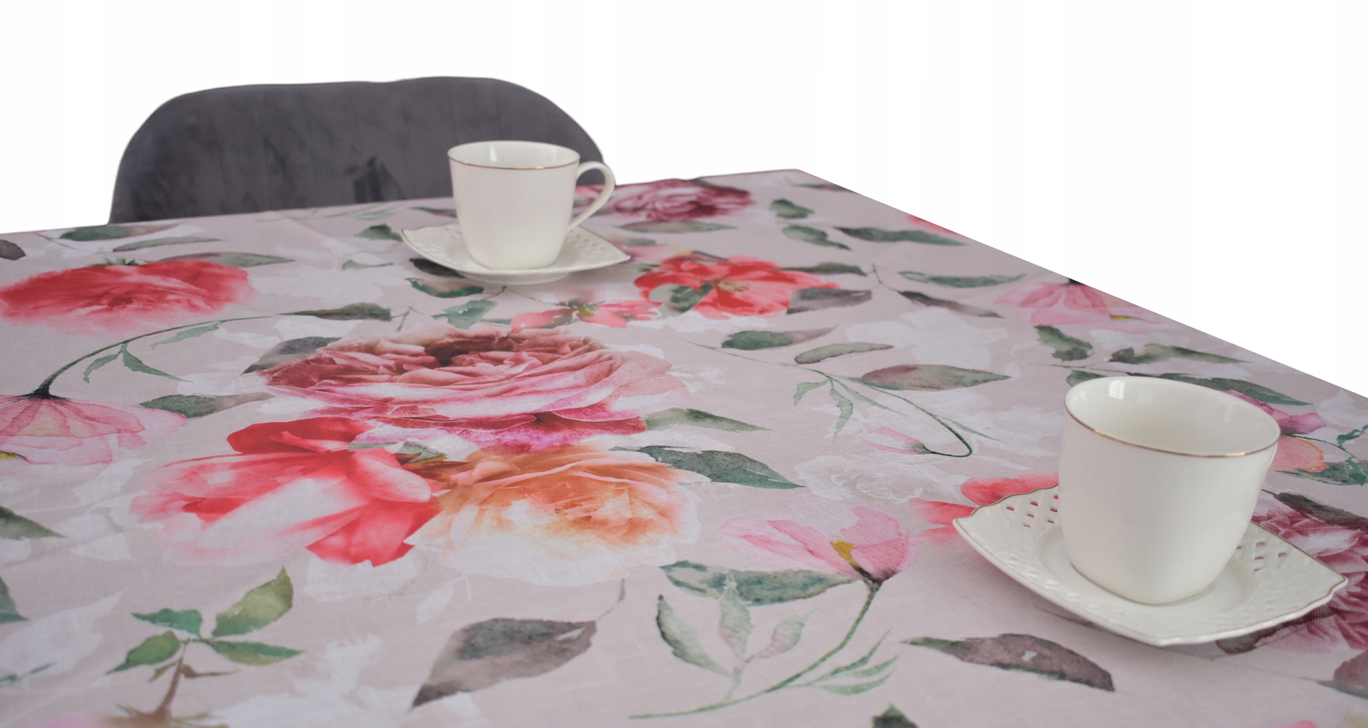 Ubrus Odolný Proti Skvrnám 110 X 260 CM, Béžové Květy, Různé Ubrusy Na Stůl