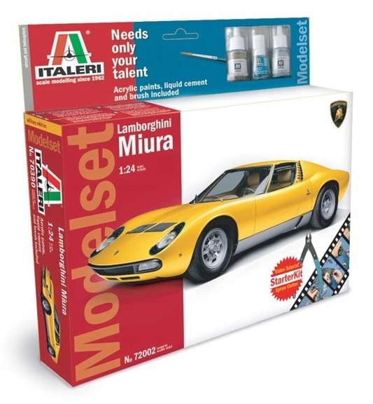 1:24 Lamborghini Miura barvy lepidlo nástroje