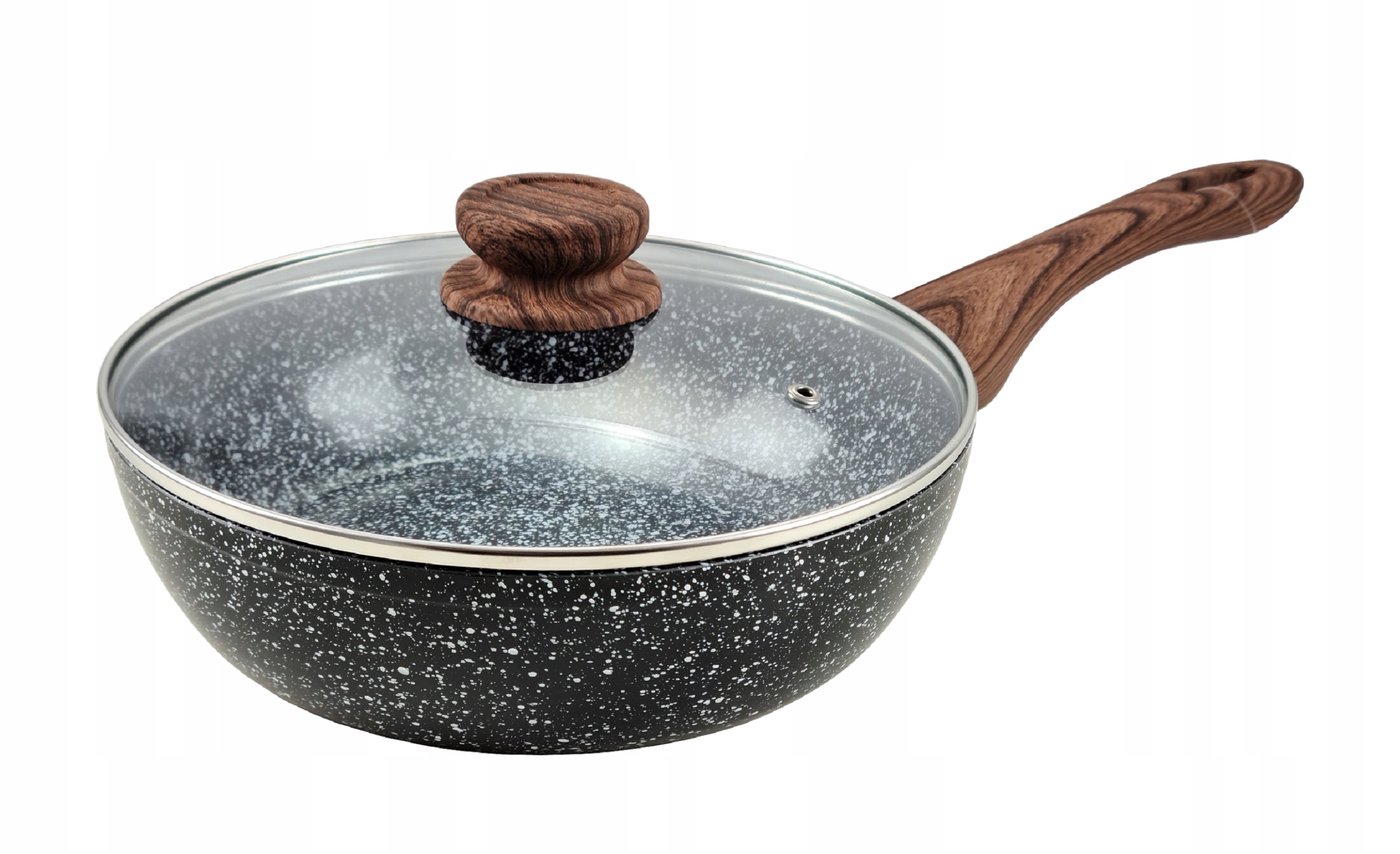 

Patelnia 24cm Wok marmurkowa granitowa indukcja