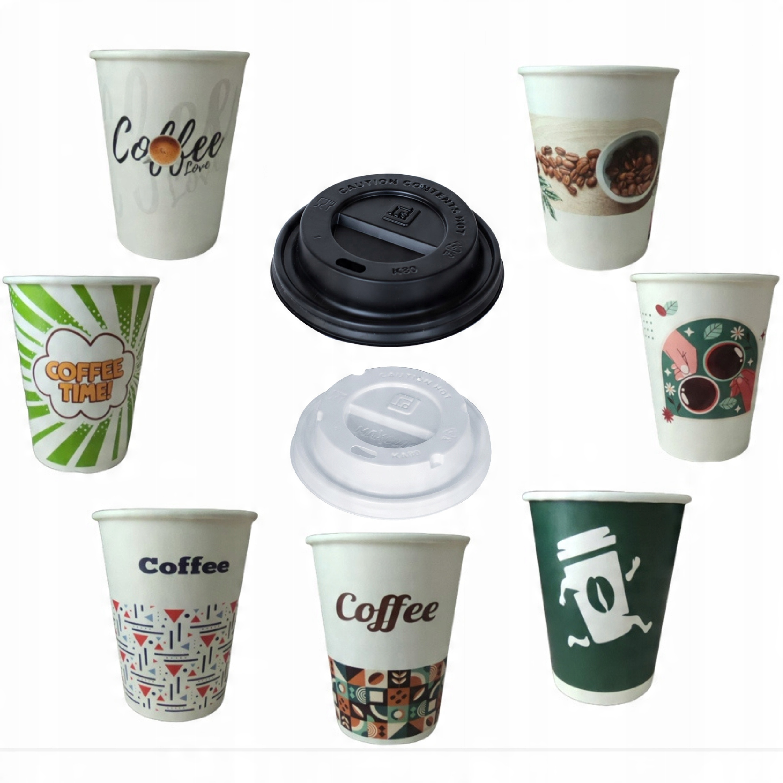 

Kubki Papierowe Coffee MIX 400ML Wieczka 50szt