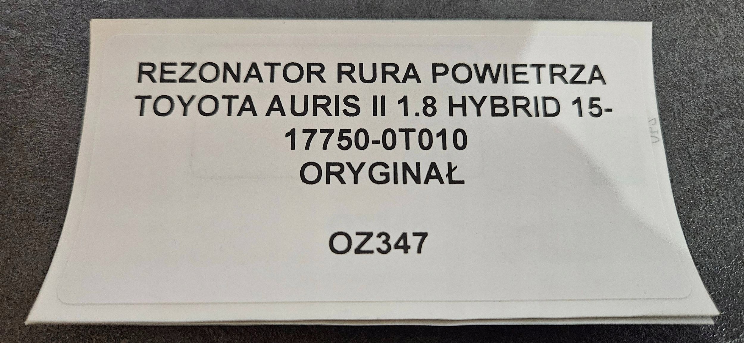 Rezonator intake front Toyota Auris E180 177500T010