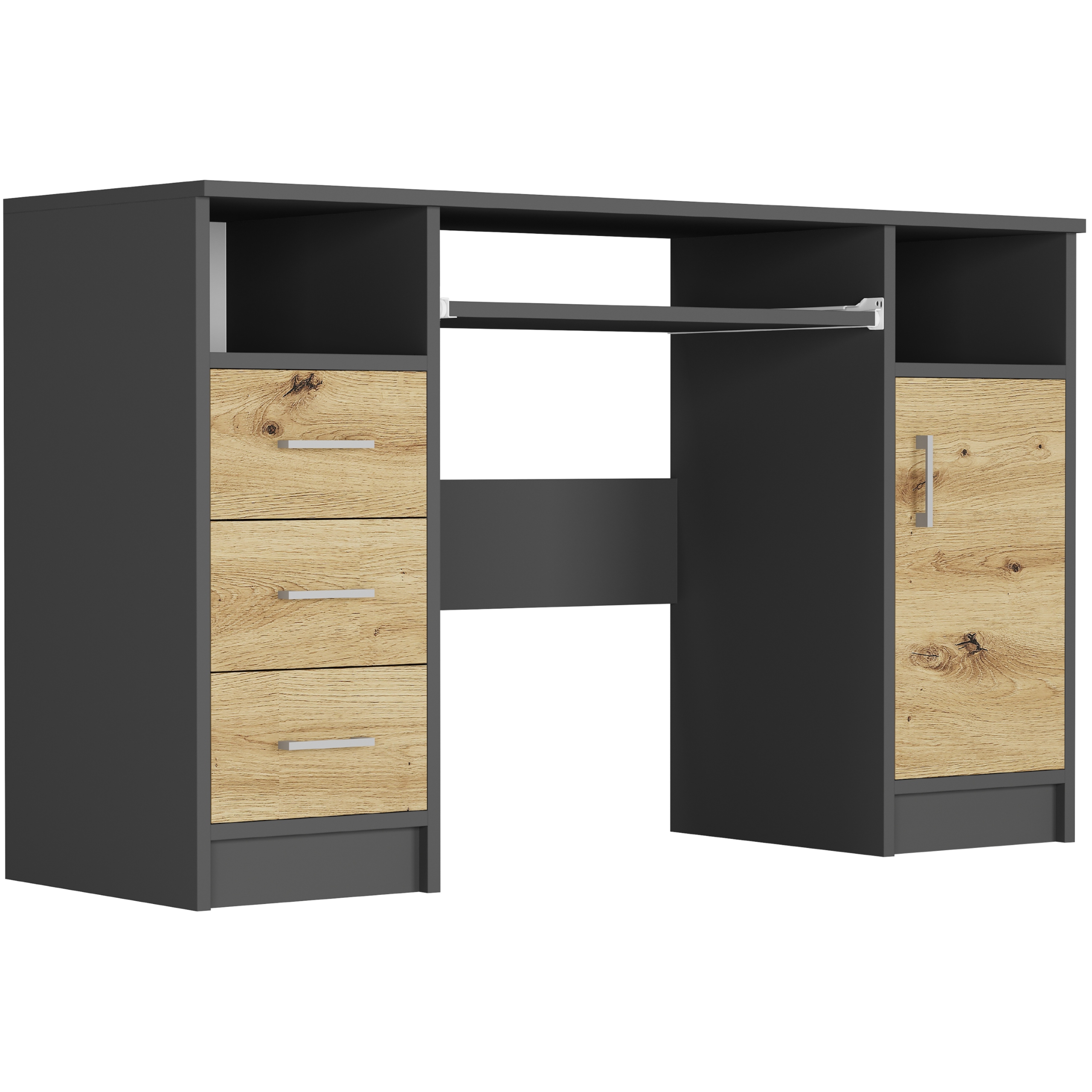 Biurko komputerowe stolik 124cm N-11 ANTRACYT MIX ARTISAN