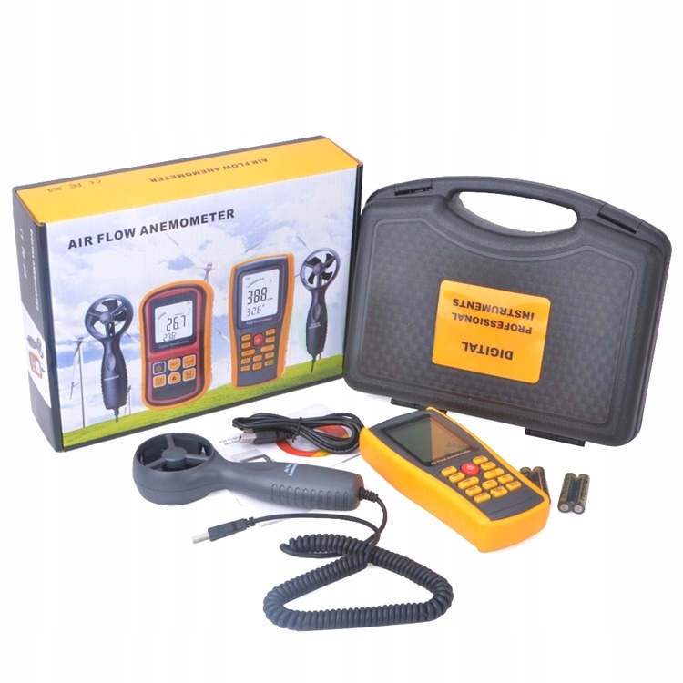 ANEMOMETR WIATROMIERZ POMIAR PRĘDKOŚCI POWIETRZA MIERNIK WIATRU TEMPERATURY Marka Benetech