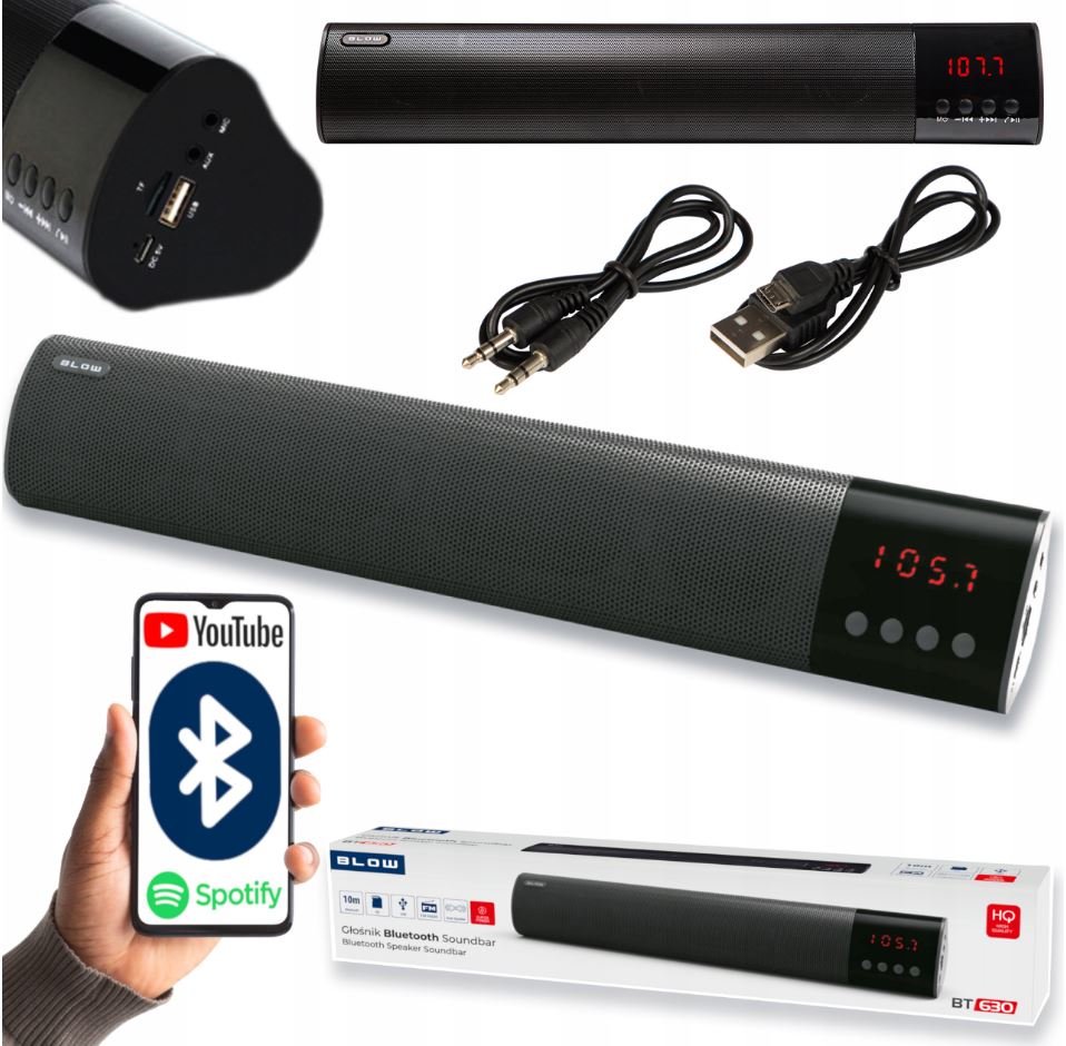 Soundbar Głośnik Bluetooth Play MP3 do Telewizor Radio Dźwięk Stereo Usb Sd