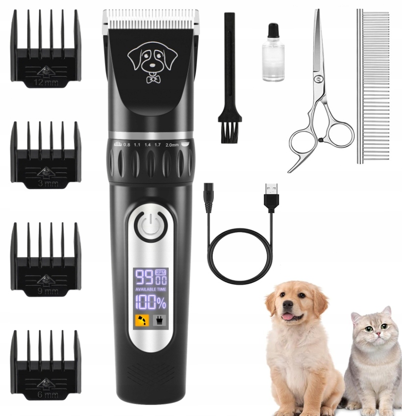 Levně Profesionální A Tichý Bezdrátový Zastřihovač Pro Psy A Psy, Stříhací Strojek Pro Psy, Kočky