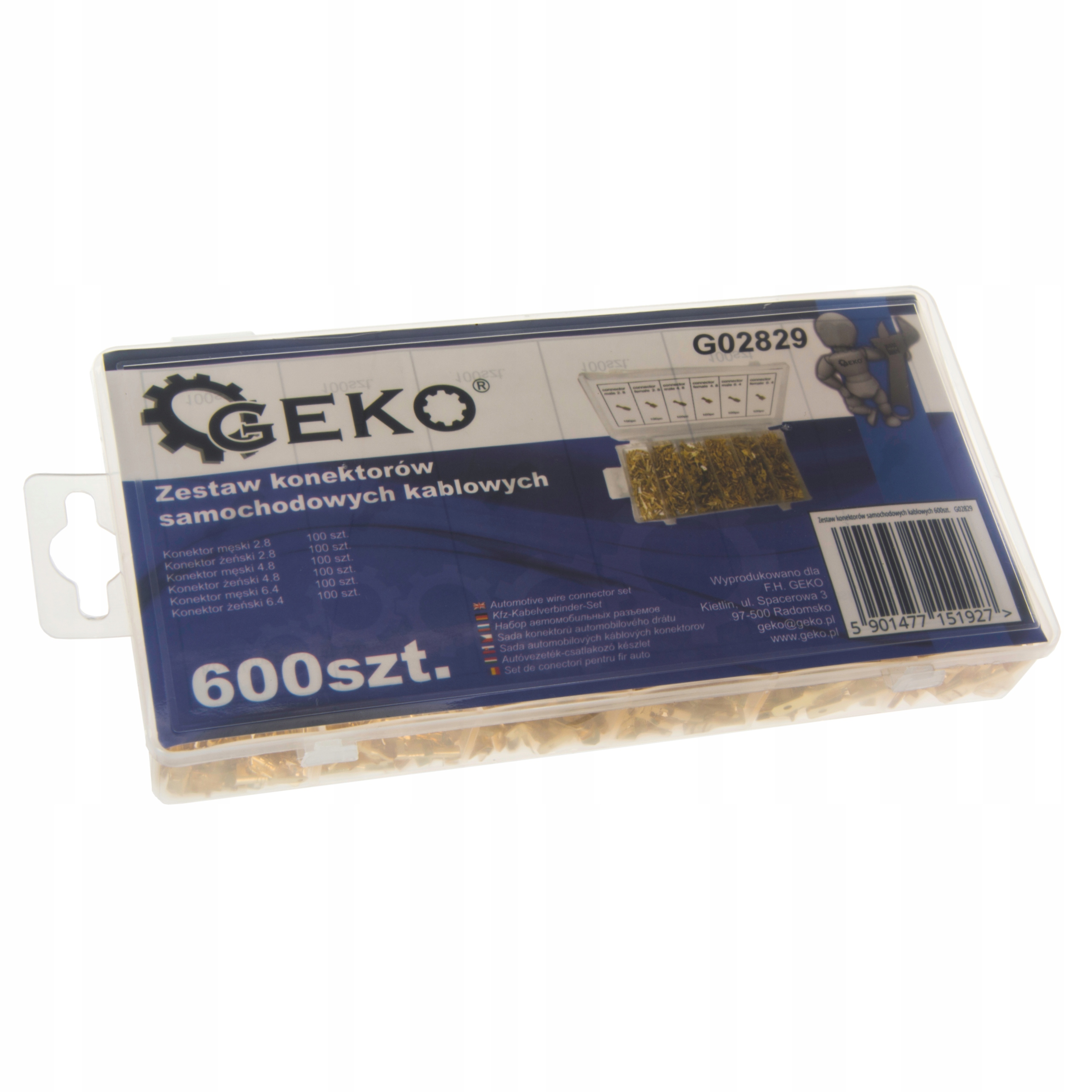 KONEKTORY WSUWKI KONEKTORKI KABLOWE ZESTAW 600szt Symbol G02829
