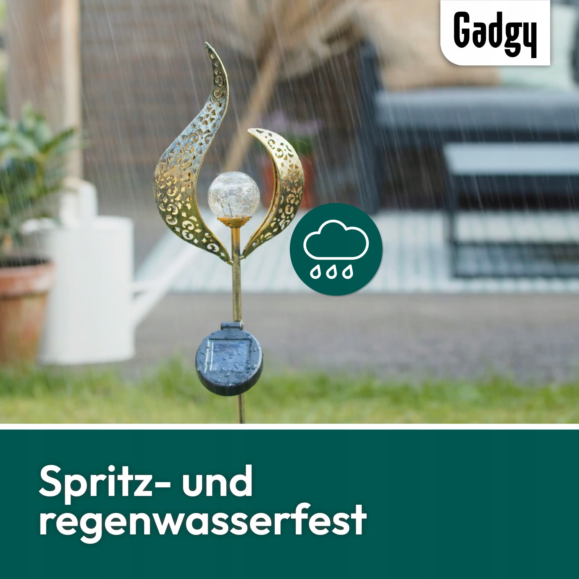 GADGY Solarlampy Zewnętrzne 2 Sztuki Wodoodporne LED Lampiony Ogród Czarny — miniatura 7