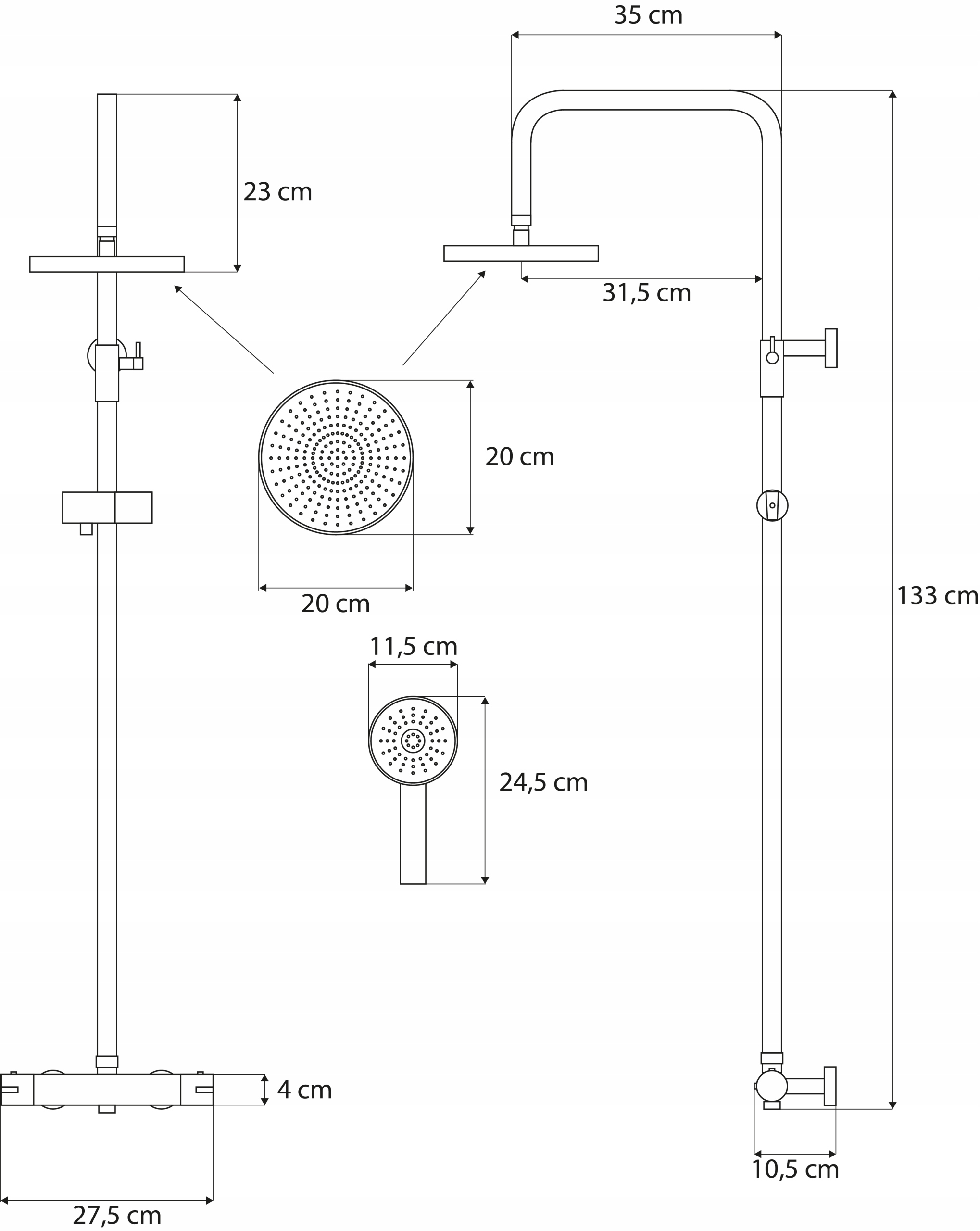 ZESTAW PRYSZNICOWY CALANI DAYTON CHROM METALICZNA Typ natynkowy