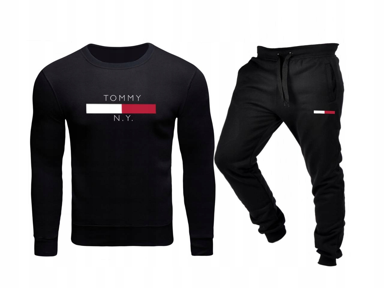 Pánská Teplákovka Tepláková Souprava Bez Kapuce Tommy New York, černá, velikost L
